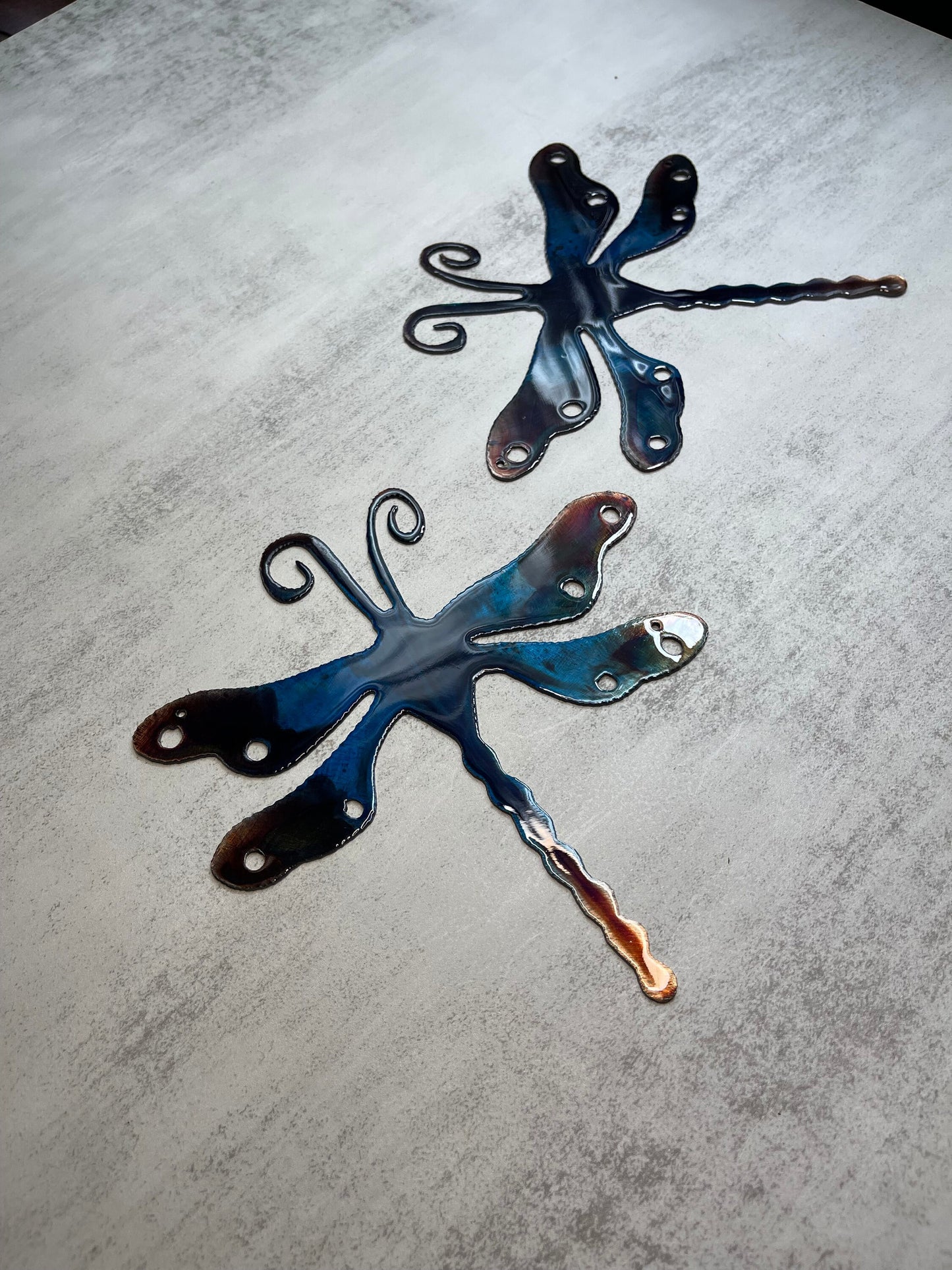 Dragonfly Metal Wall Art Decor in Our Royal Blue Finish 7" x 6 3/4" Each