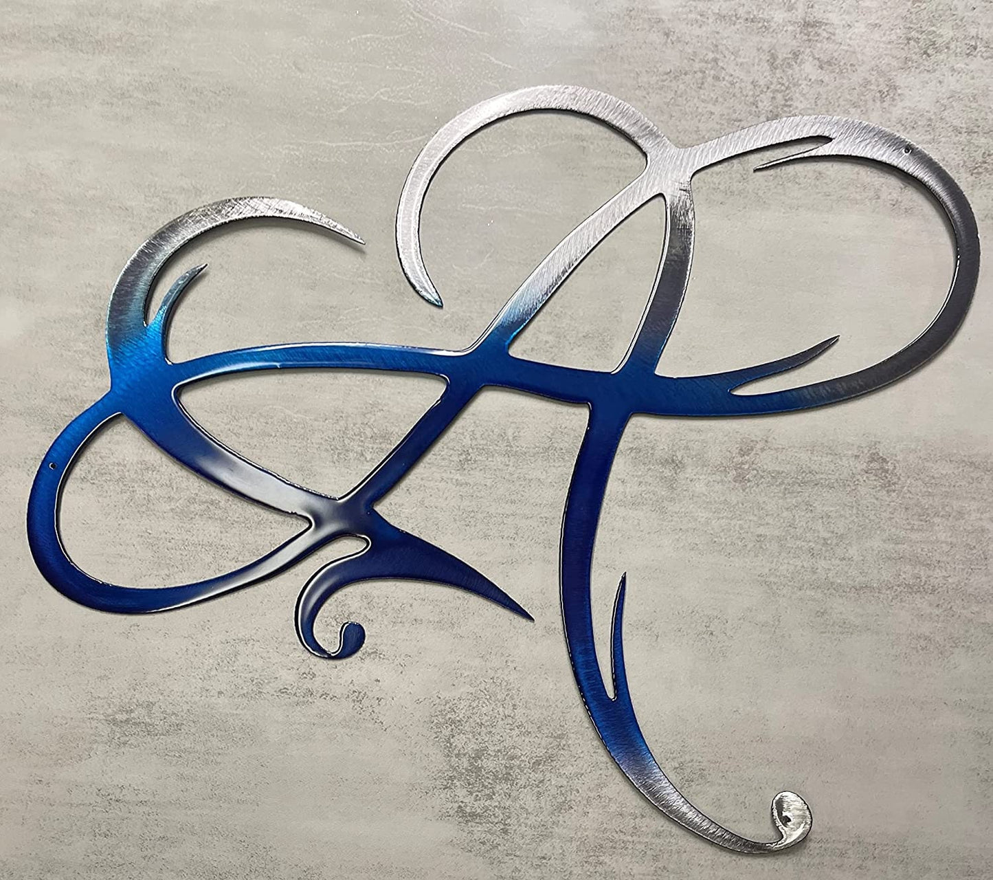 Infinity Heart Blue Tainted Metal Wall Art -Always & Forever Infinity