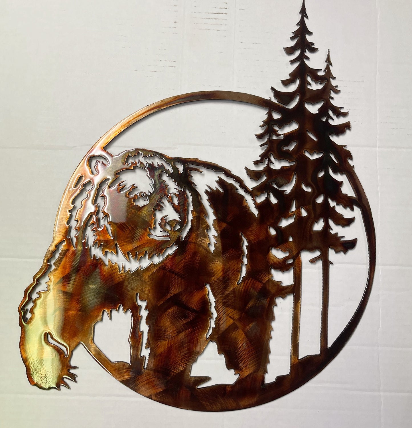 Bear Wildlife Metal Wall Art Accent - 18" x 14 1/2"