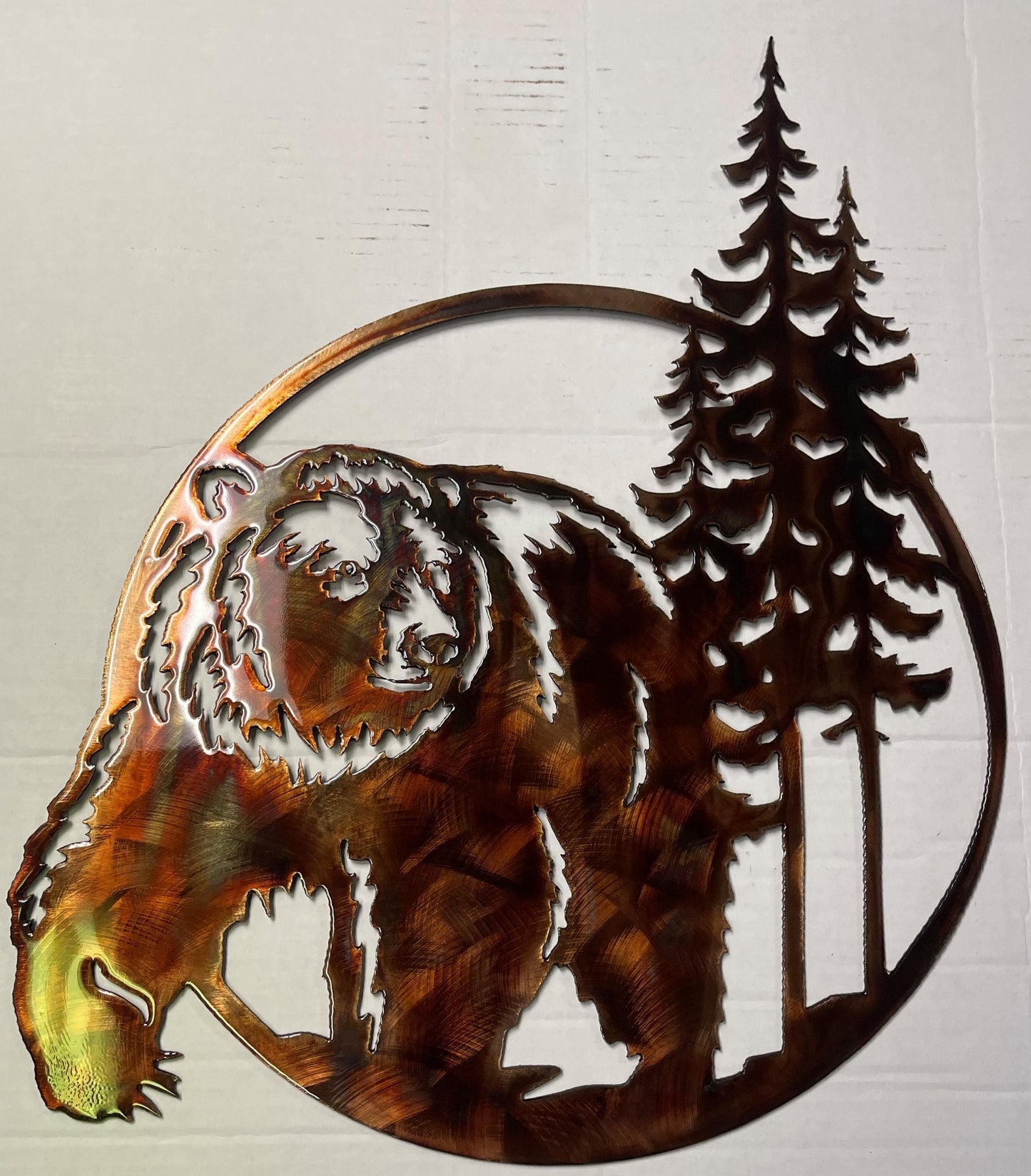 Bear Wildlife Metal Wall Art Accent - 18" x 14 1/2"