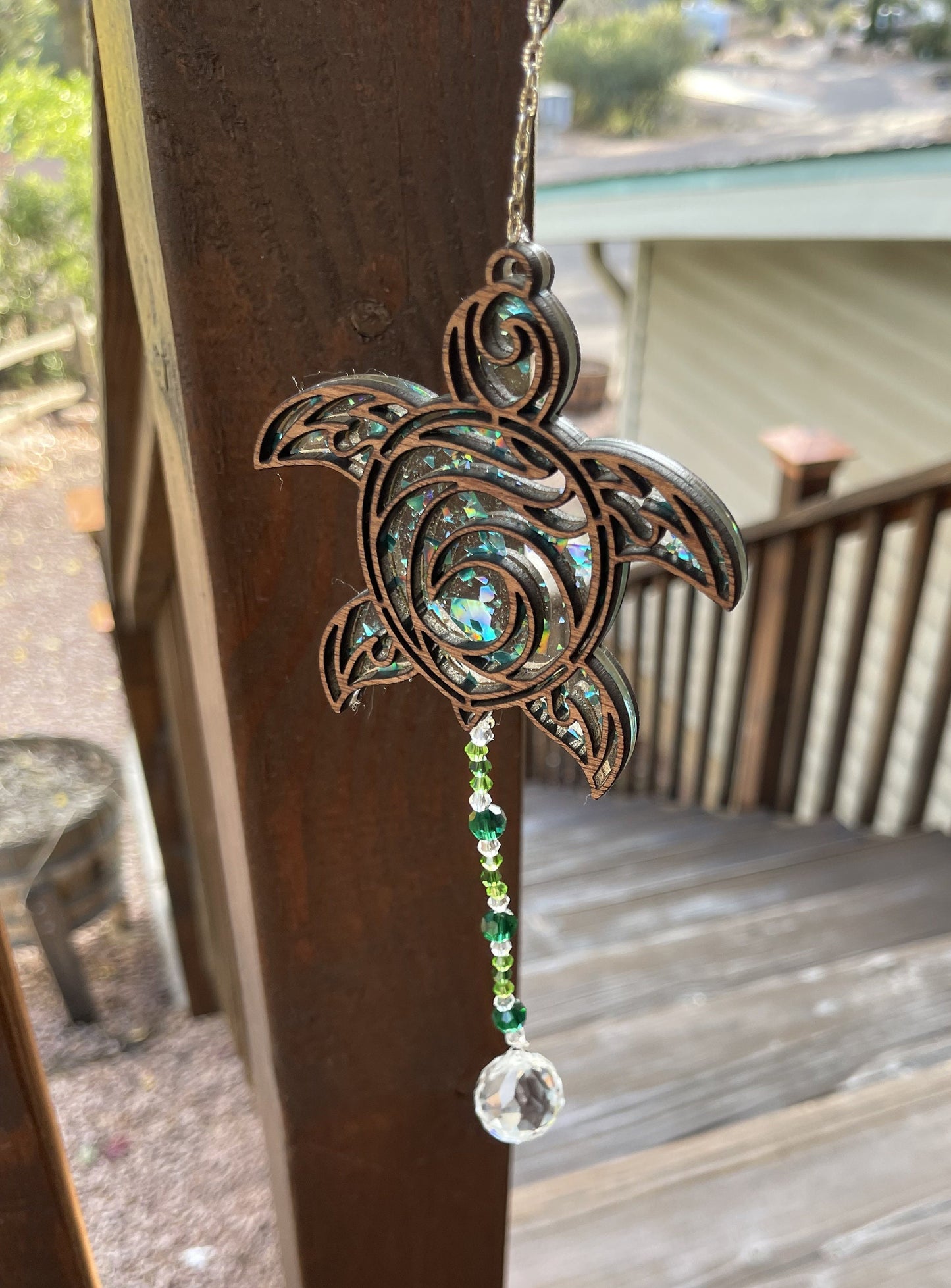 Swimming Sea Turtle Sun Catcher/Ornament/Car Charm