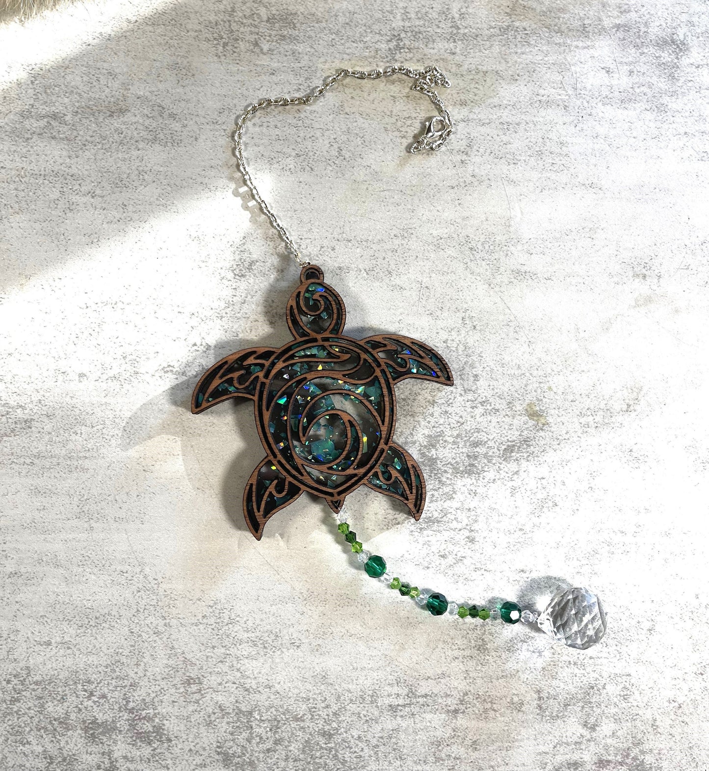 Swimming Sea Turtle Sun Catcher/Ornament/Car Charm