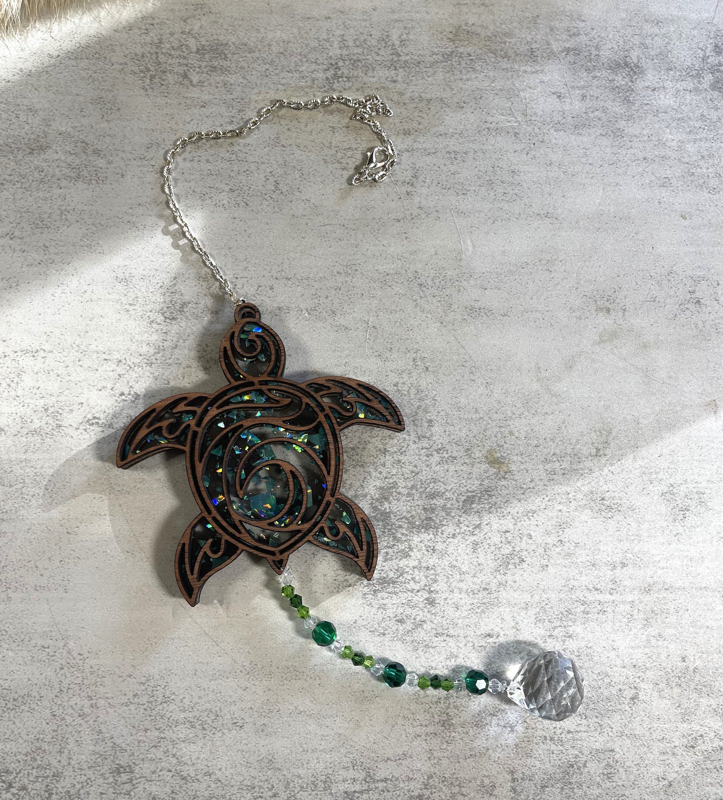Swimming Sea Turtle Sun Catcher/Ornament/Car Charm