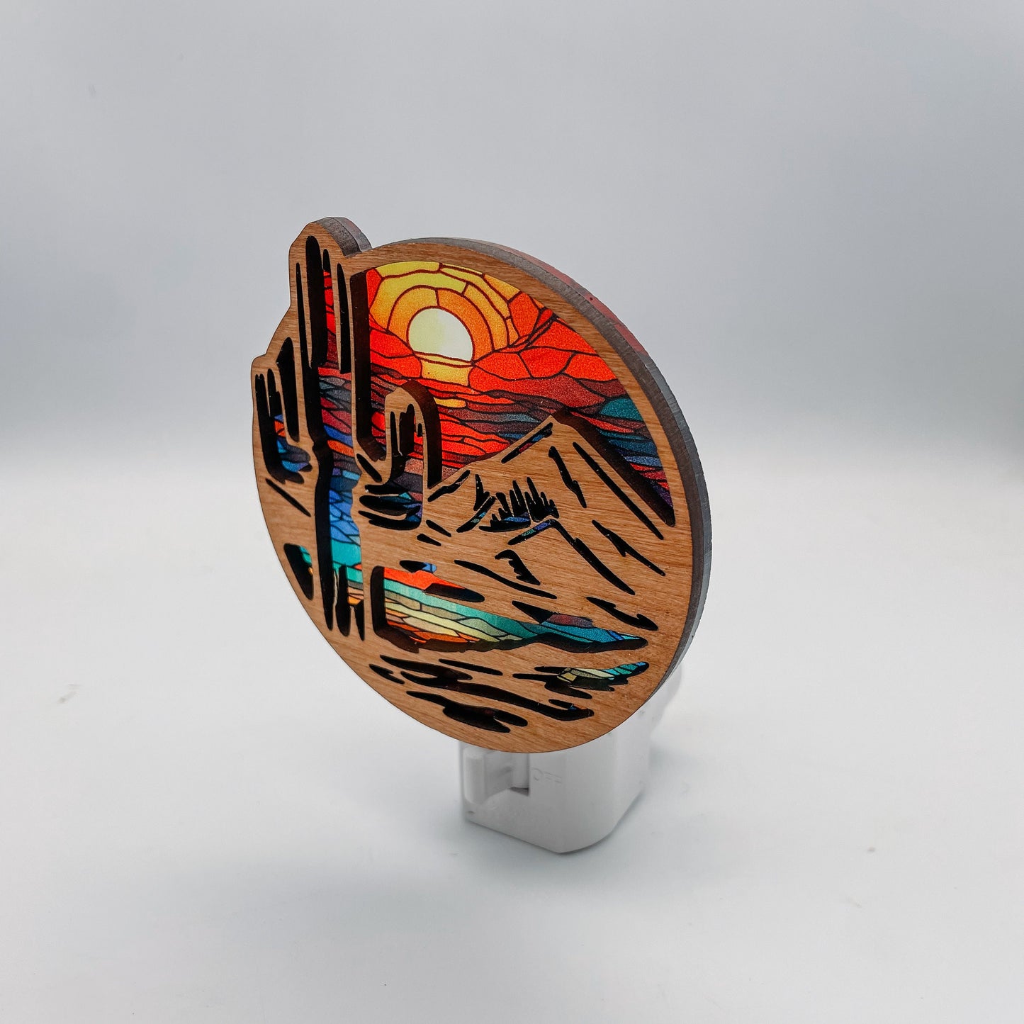 Desert Scene wood and acrylic Night Light