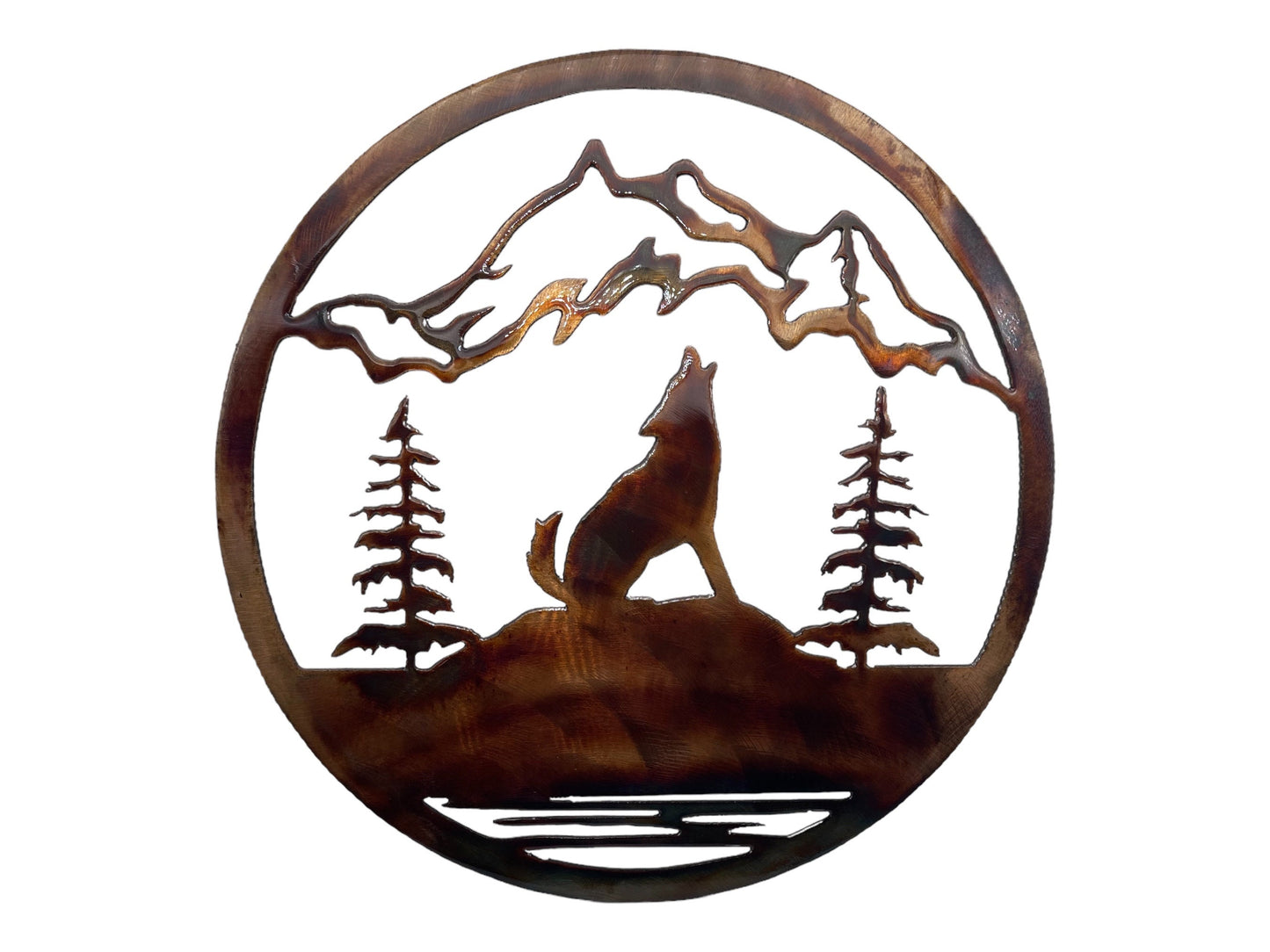 Arizona Howling Coyote Circle Wall Art