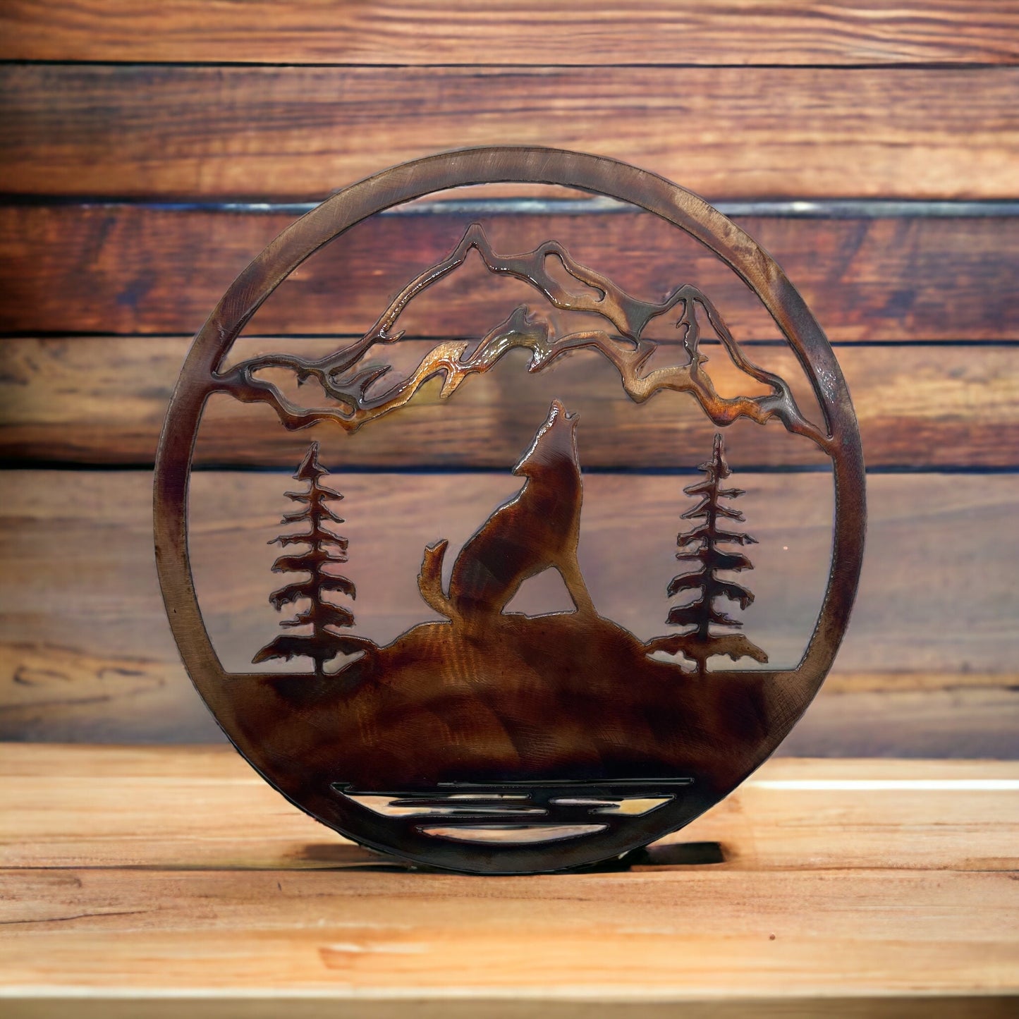 Arizona Howling Coyote Circle Wall Art