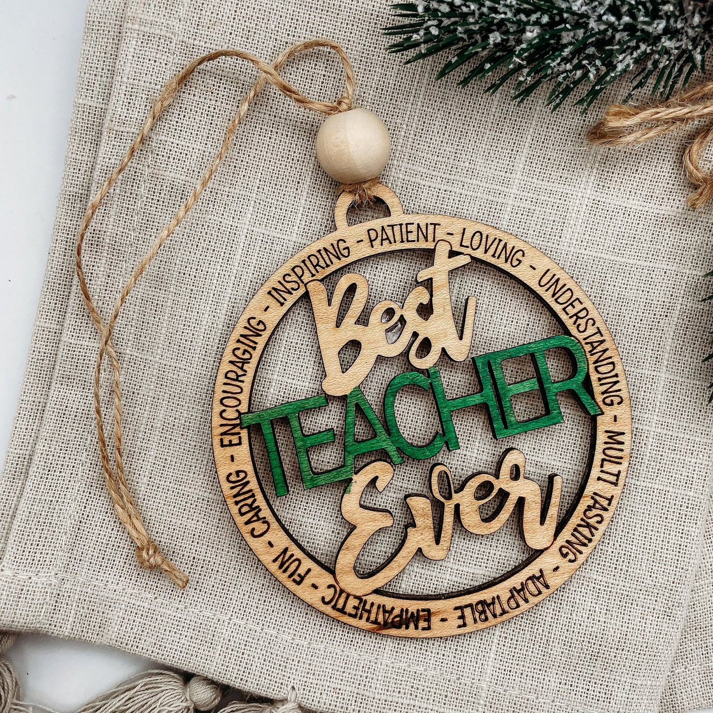 Best Teacher Ever Ornament - Christmas Gift