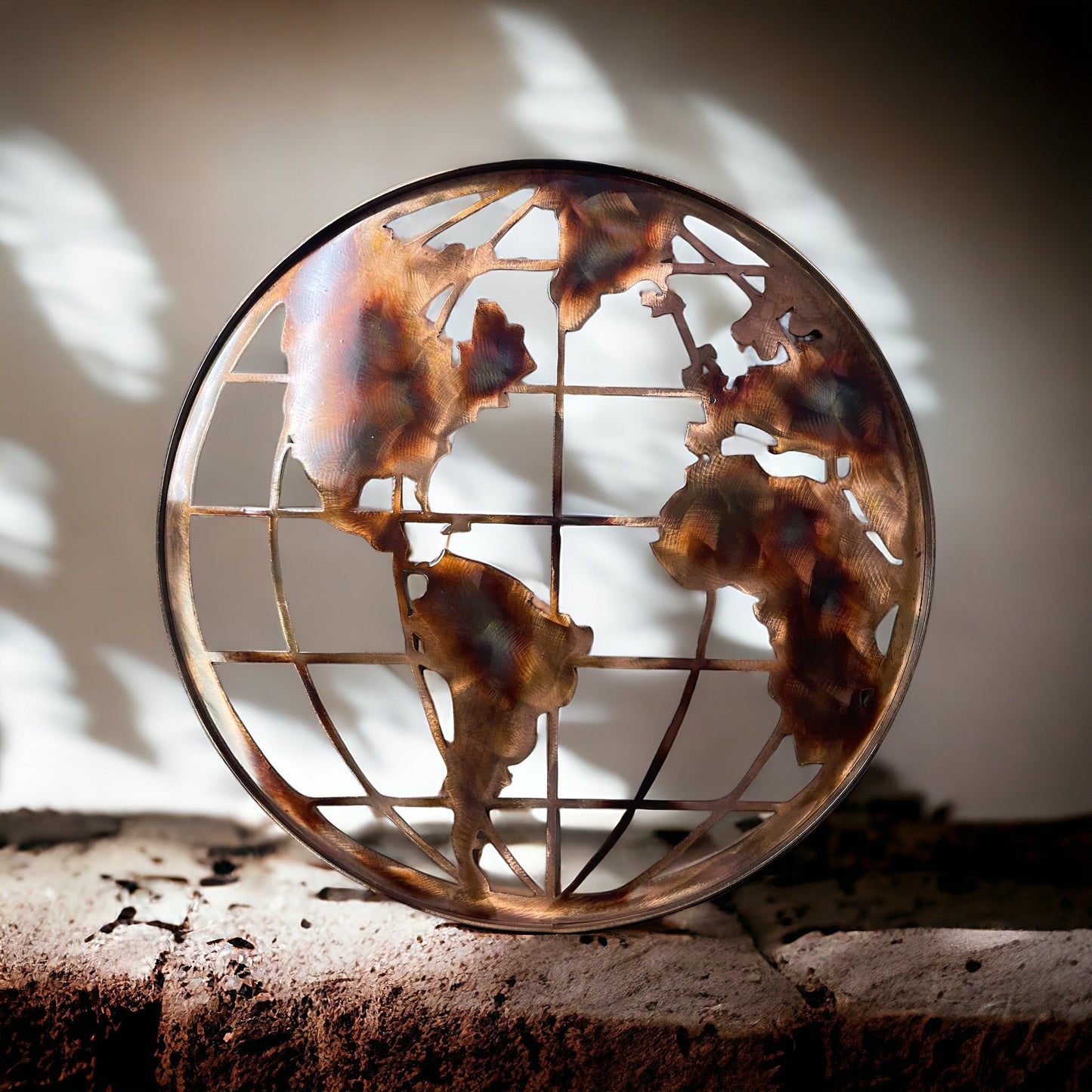 Handcrafted Copper and Bronzed Plated World Globe 24"