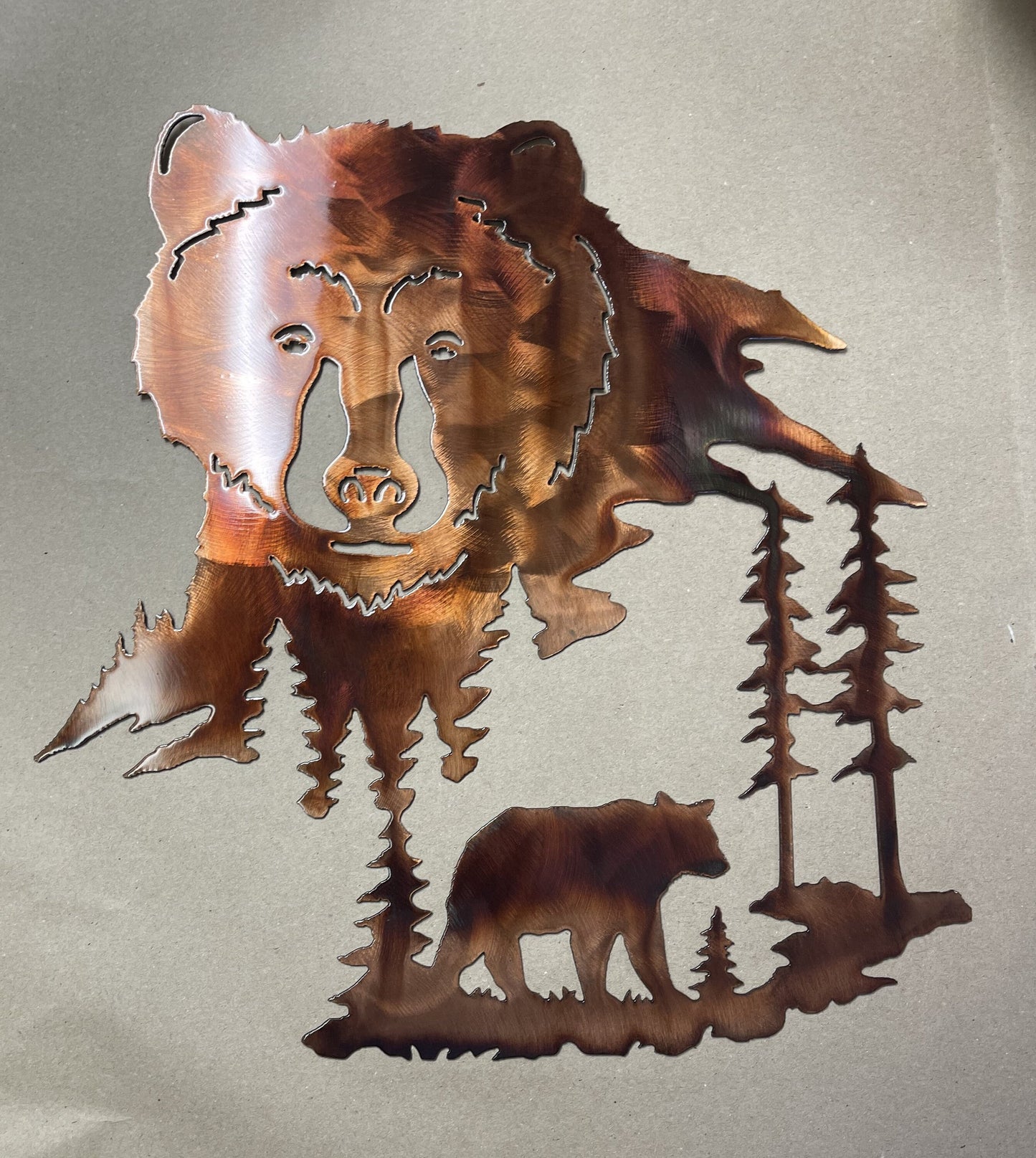 Bear in the Mountains Metal Wall Art 20" t x 19"w