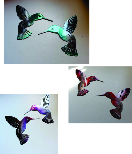 Hummingbird Pair Trio Set in Teal, Fuchsia, and Ruby  1 Pair each coloring