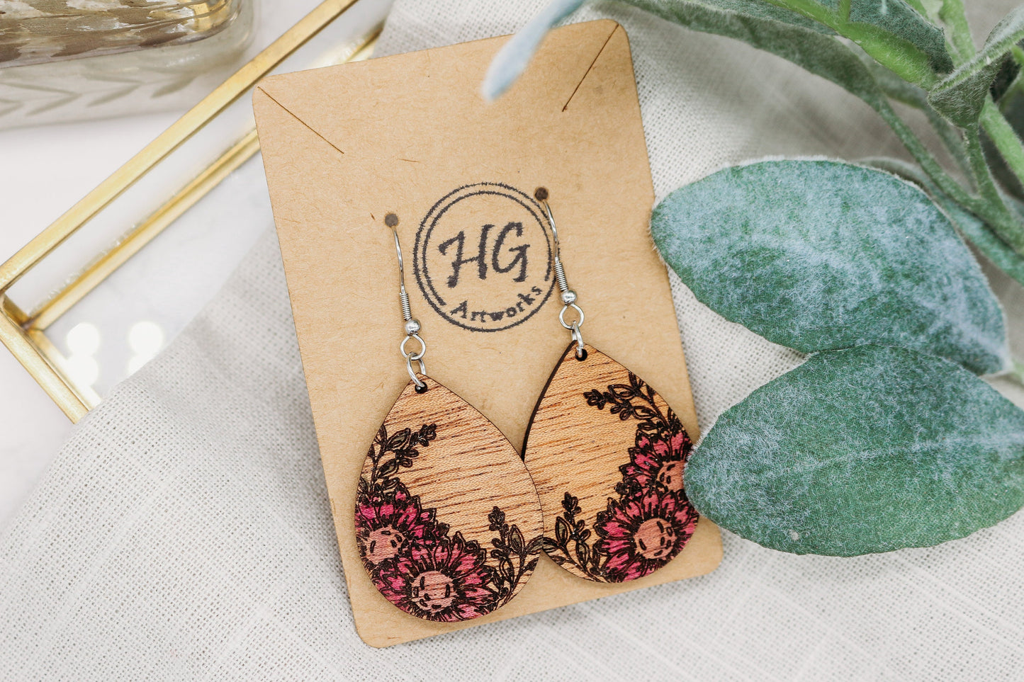 Christmas Floral Poppy Earrings