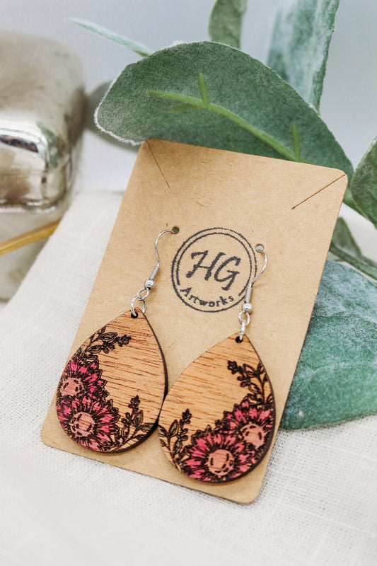 Christmas Floral Poppy Earrings