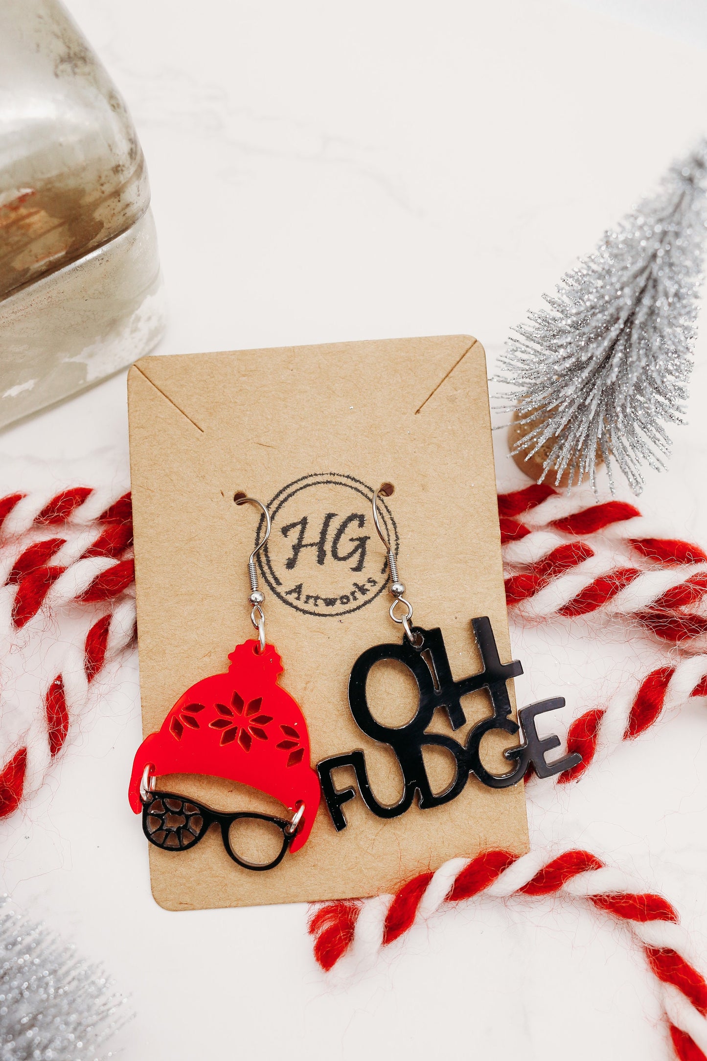 Oh Fudge Earrings / Christmas Story /  Christmas Acrylic Earrings