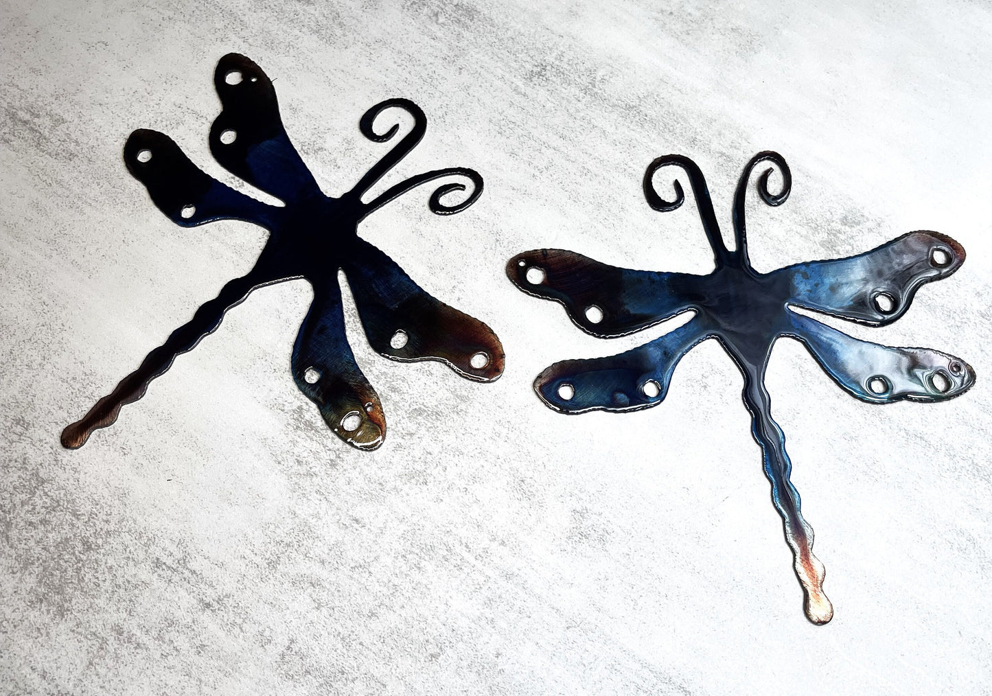 Dragonfly Metal Wall Art Decor in Our Royal Blue Finish 7" x 6 3/4" Each