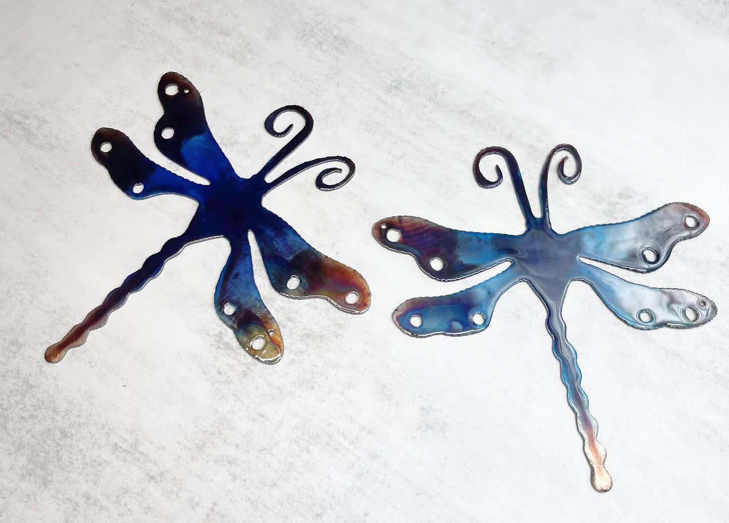 Dragonfly Metal Wall Art Decor in Our Royal Blue Finish 7" x 6 3/4" Each