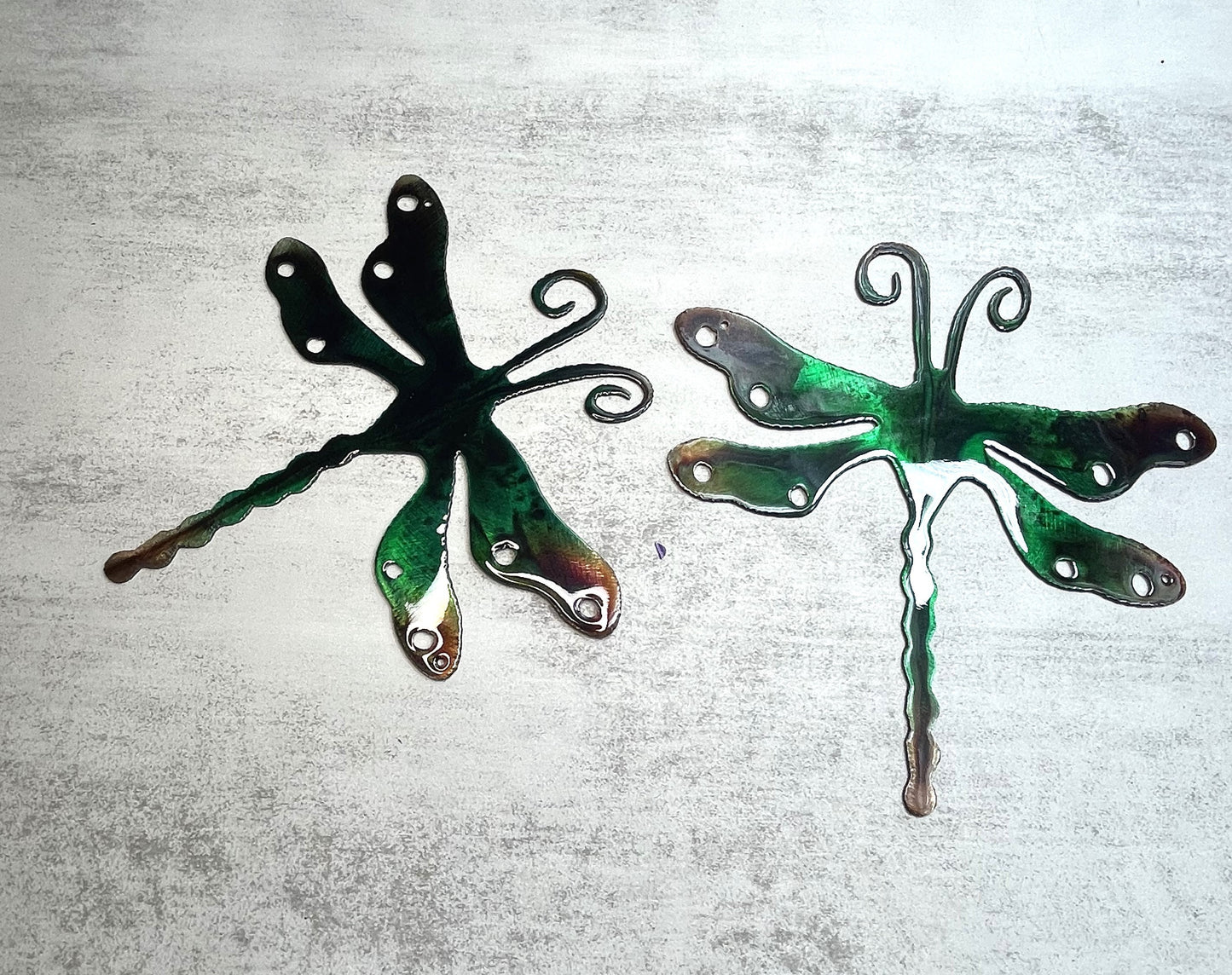 Dragonfly Metal Wall Art Decor in Our Royal Green Finish 7" x 6 3/4" Each