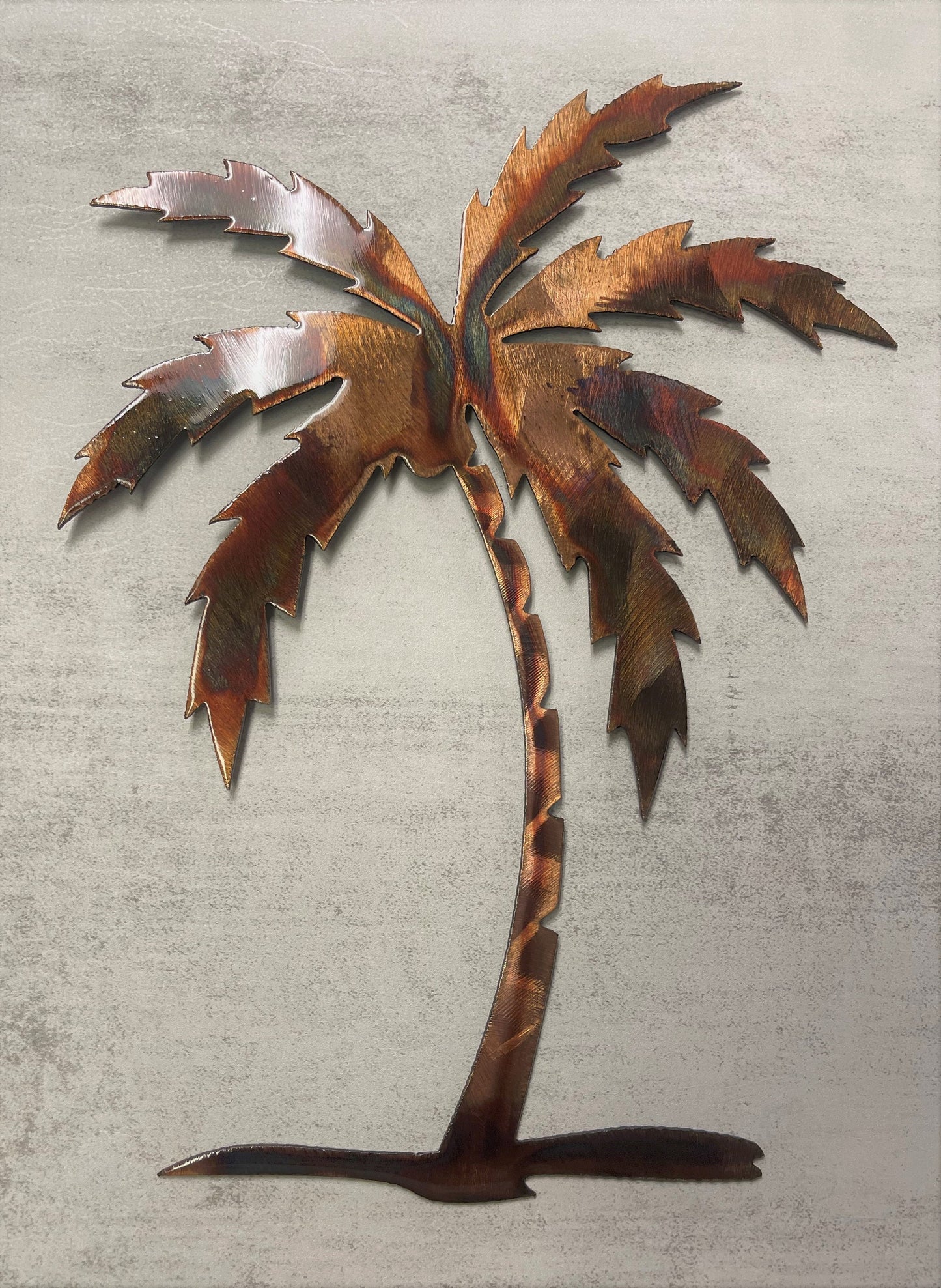 Palm Tree Metal Wall Art 12" to 36" tall, copper and bronzed plated