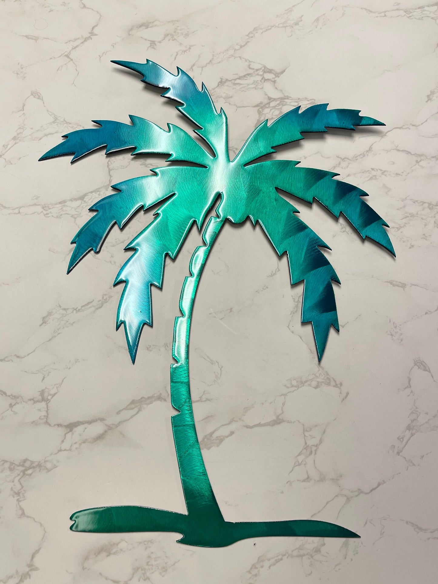 Palm Tree Metal Wall Art 12" to 36" tall, all teal