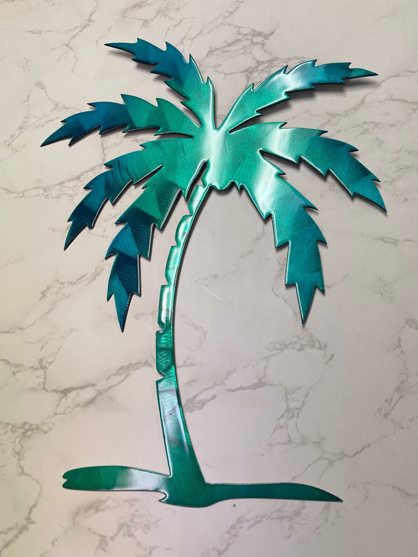 Palm Tree Metal Wall Art 12" to 36" tall, all teal