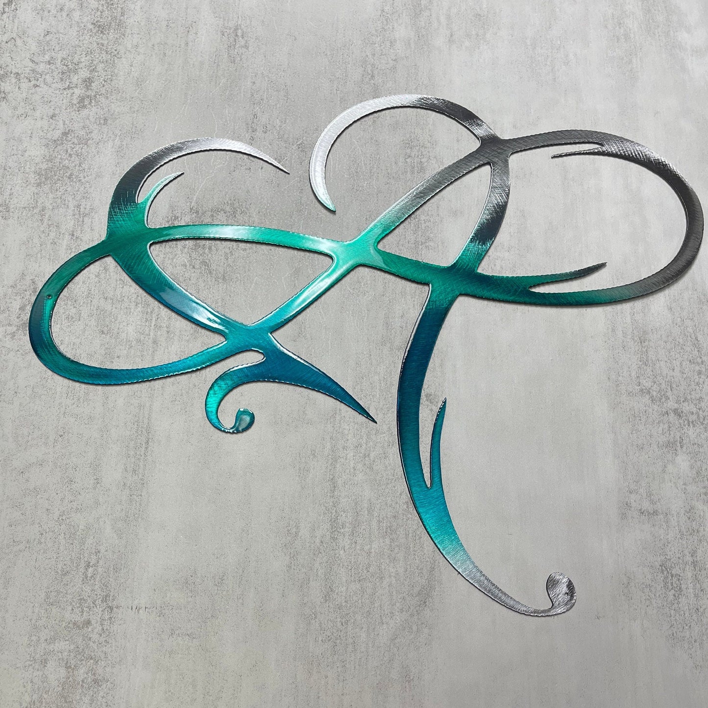 Infinity Heart Teal Tainted Metal Wall Art -Always & Forever Infinity