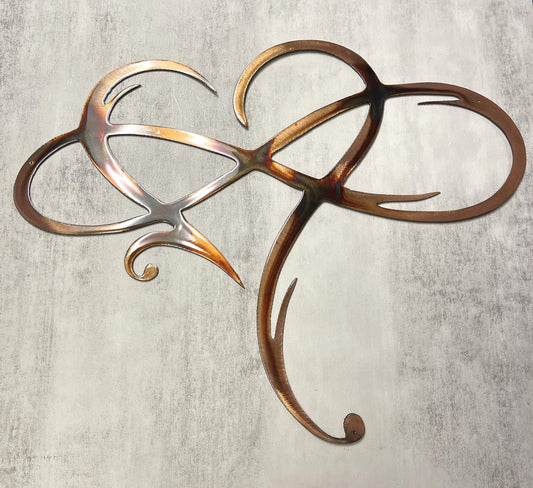 Infinity Heart Copper and Bronzed Plated Metal Wall Art -Always & Forever Infinity