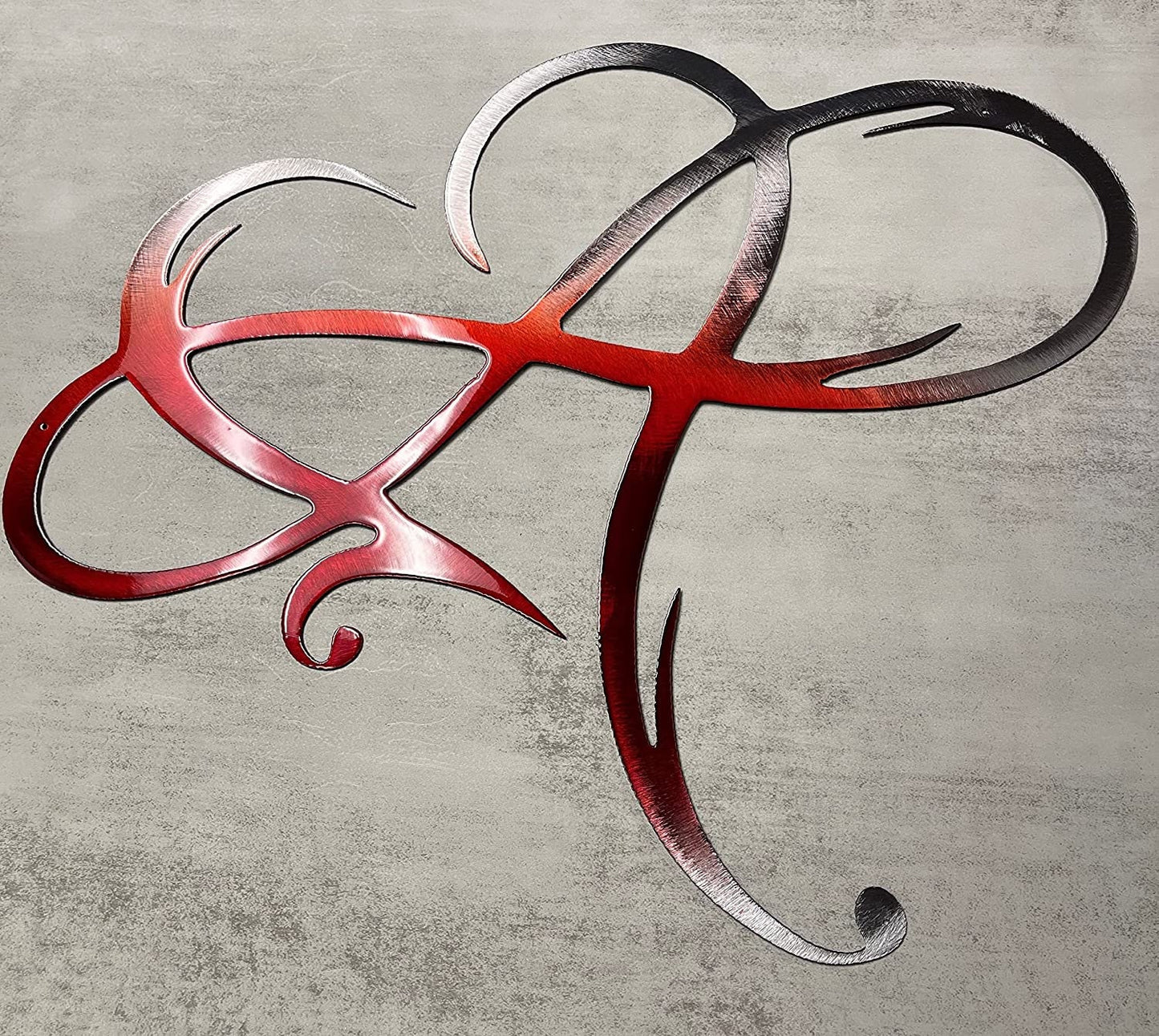 Infinity Heart Ruby Tainted Metal Wall Art -Always & Forever Infinity