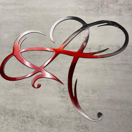 Infinity Heart Ruby Tainted Metal Wall Art -Always & Forever Infinity