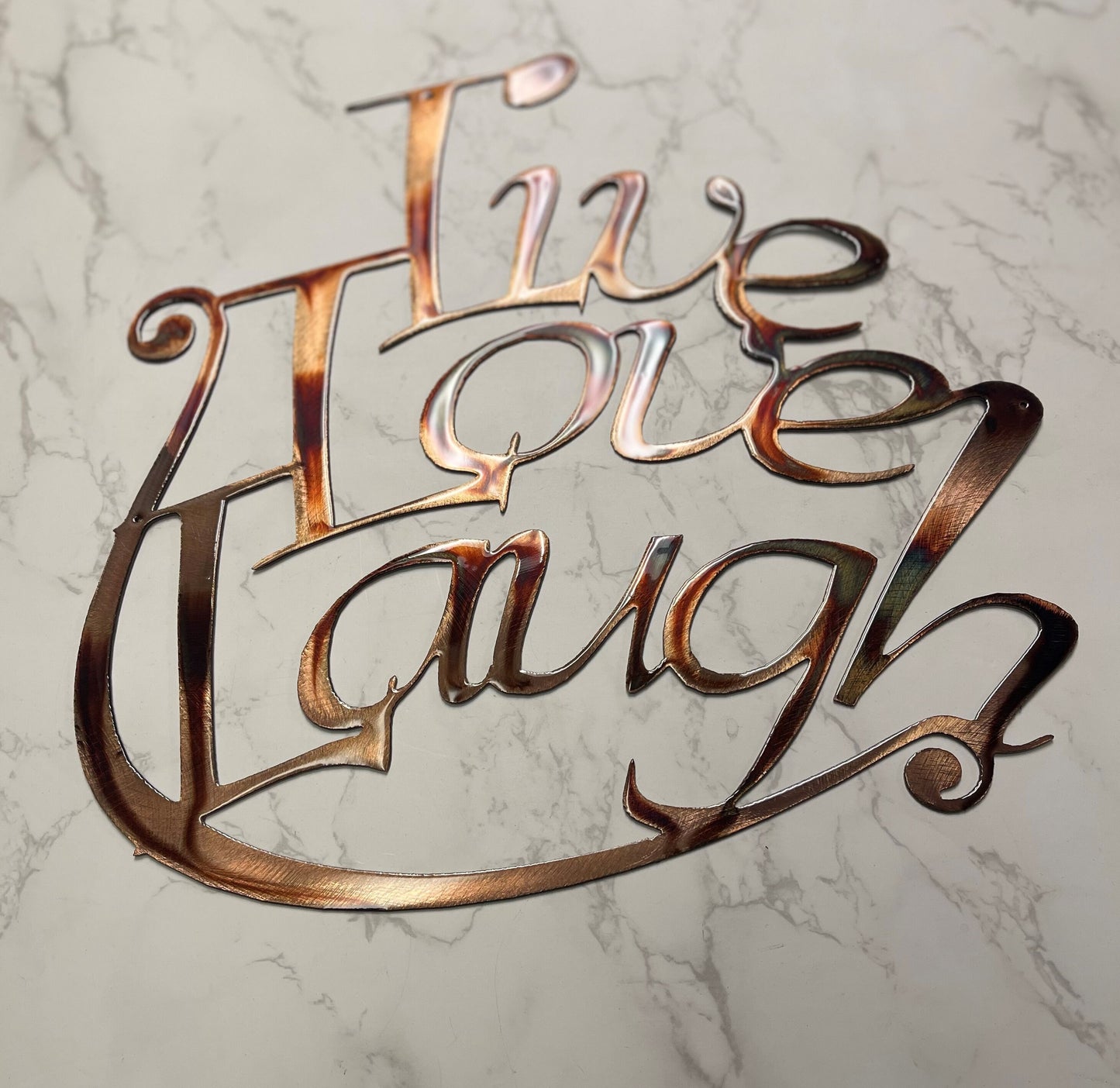 Live, Love, Laugh!  Metal Wall Art Decor 13" X 14"