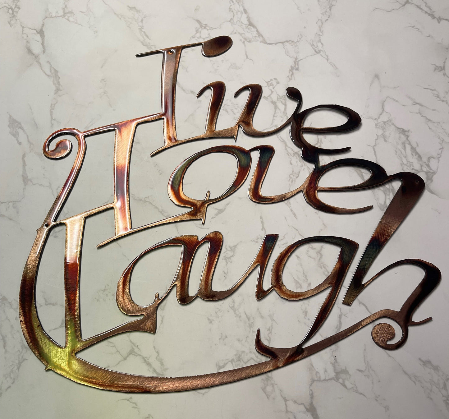 Live, Love, Laugh!  Metal Wall Art Decor 13" X 14"