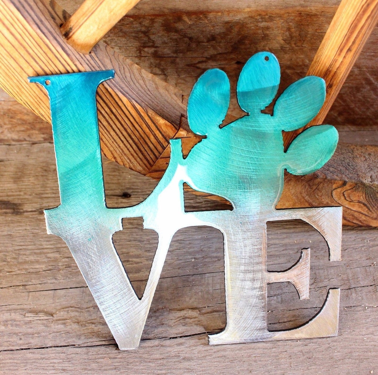 Love My Pet Metal Wall Art Accent 6" x 6" or 12" x 12"