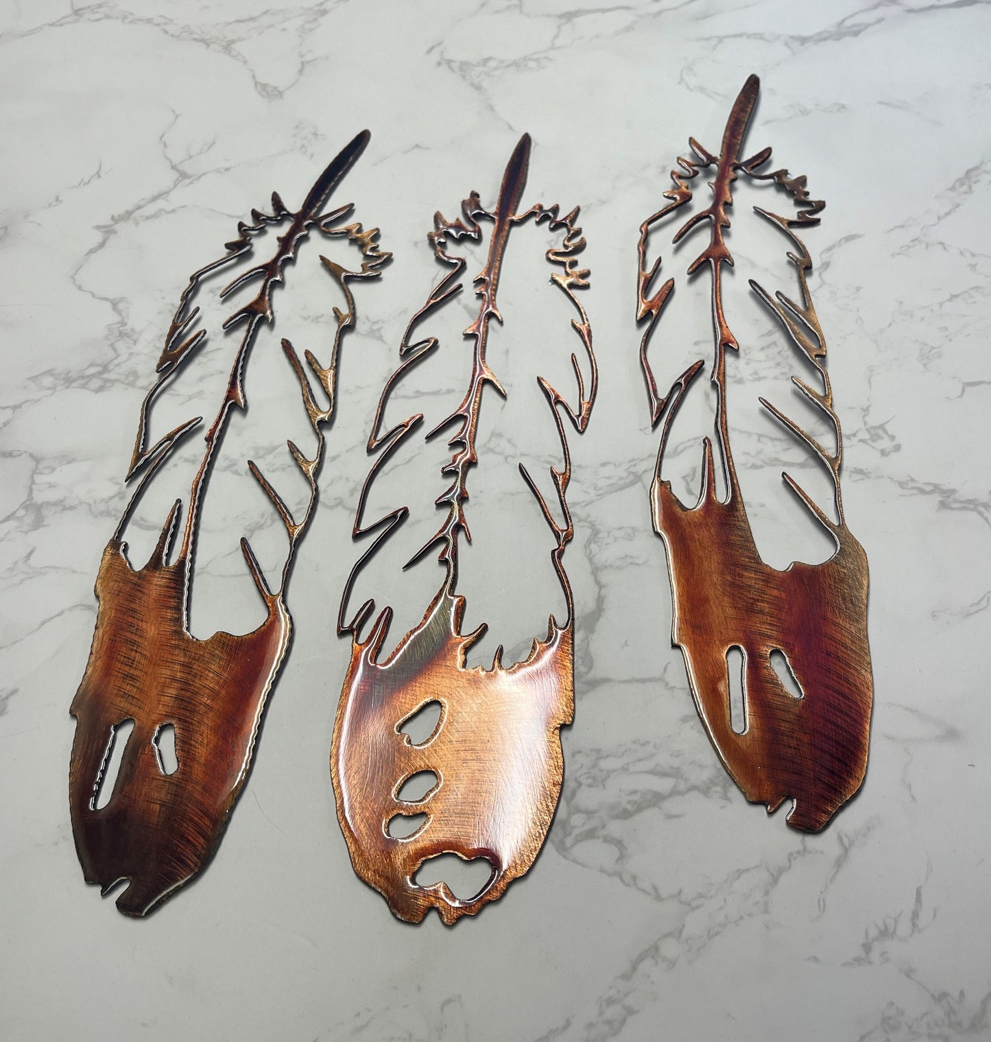 Metal Wall Accent Feather Trio Southwestern Decor Accents