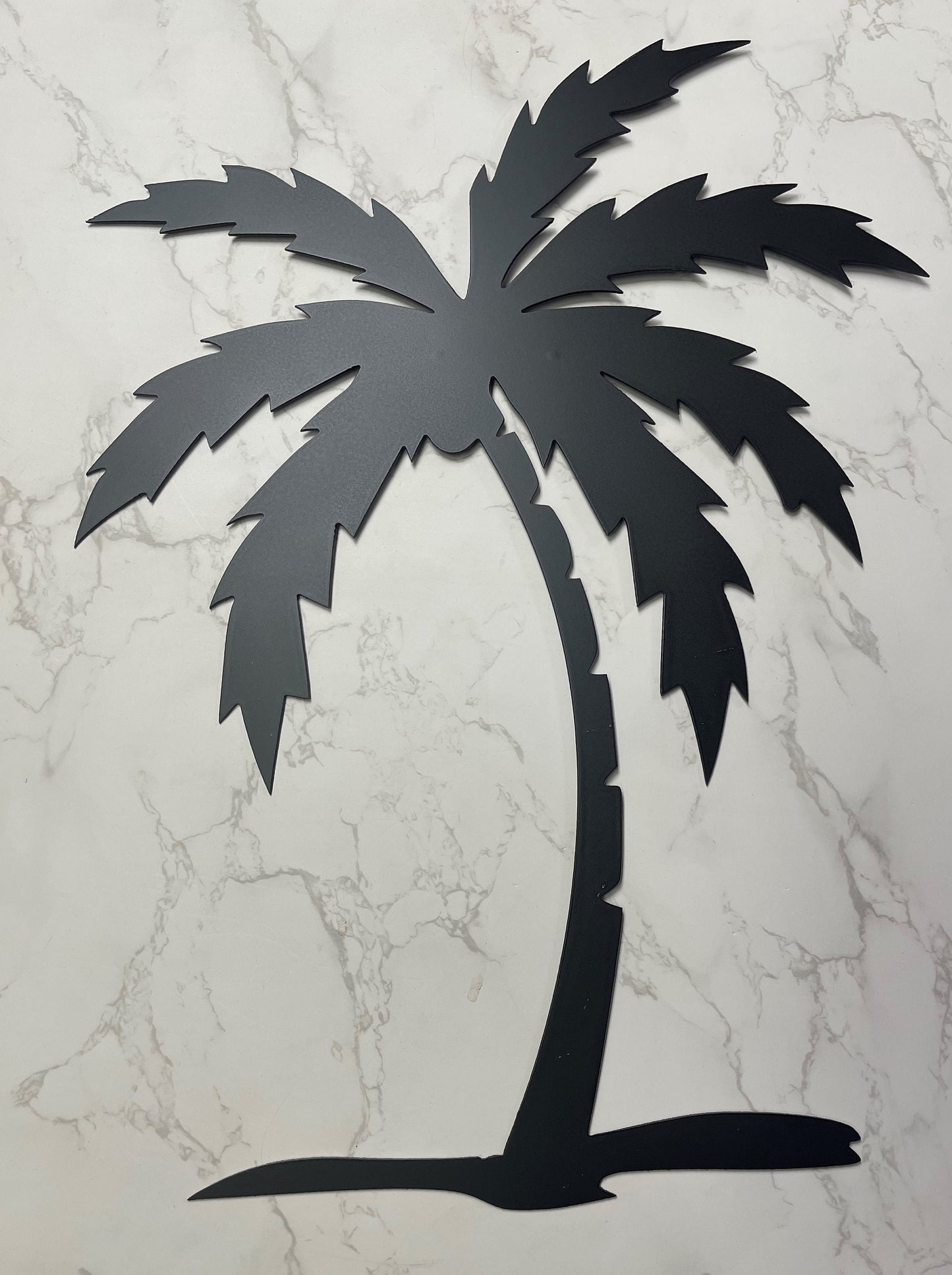 Palm Tree Metal Wall Art 12" to 36" tall, Satin Black