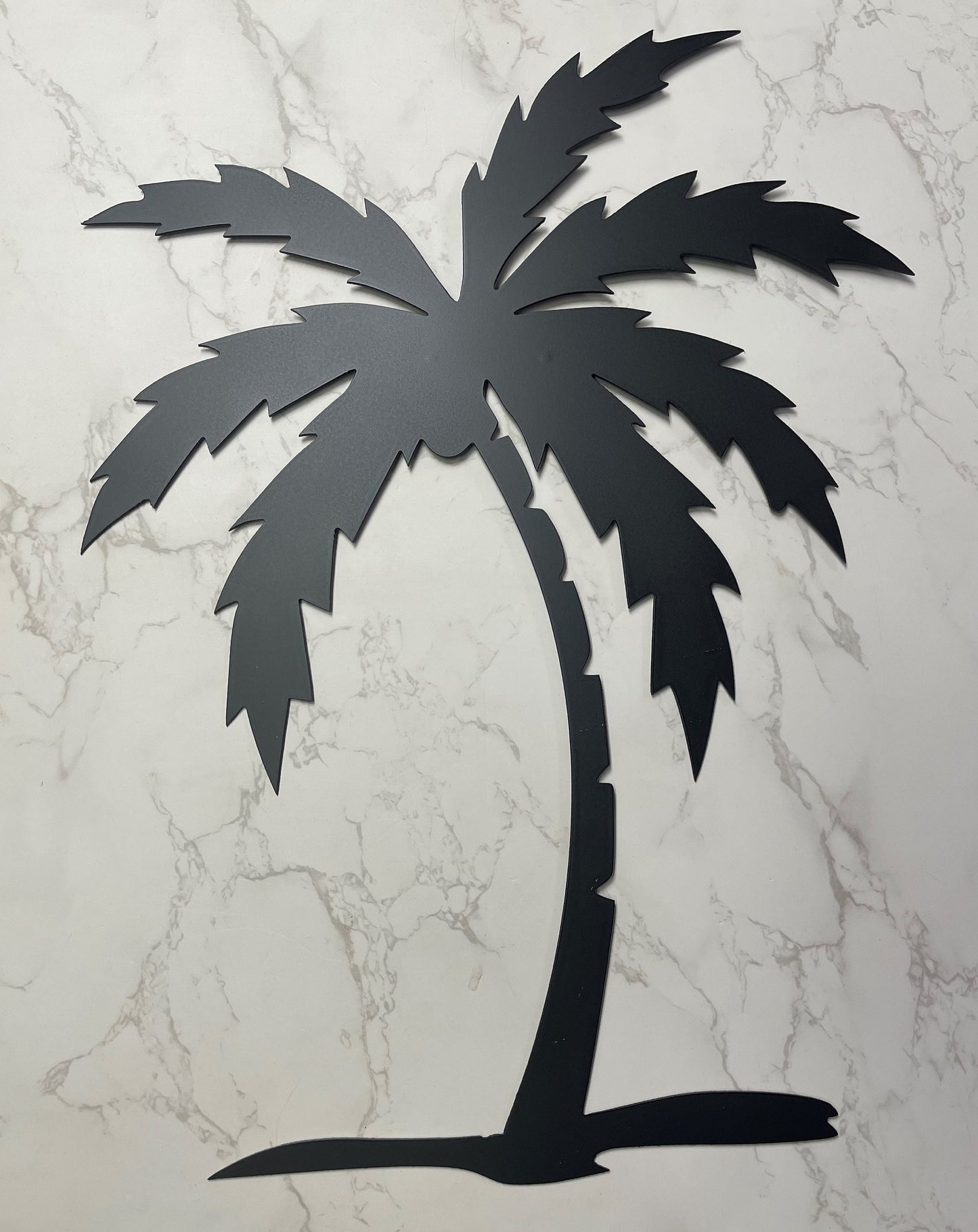 Palm Tree Metal Wall Art 12" to 36" tall, Satin Black