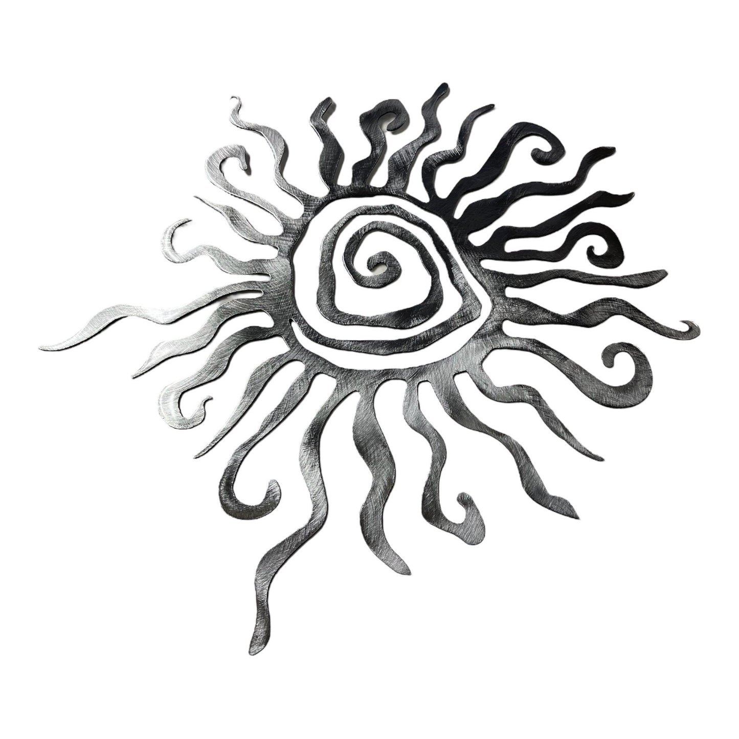 Southwestern Spiral Sun Metal Wall Art Polished steel UNFINISHED  DIY Paint yourself version to hit the color you need