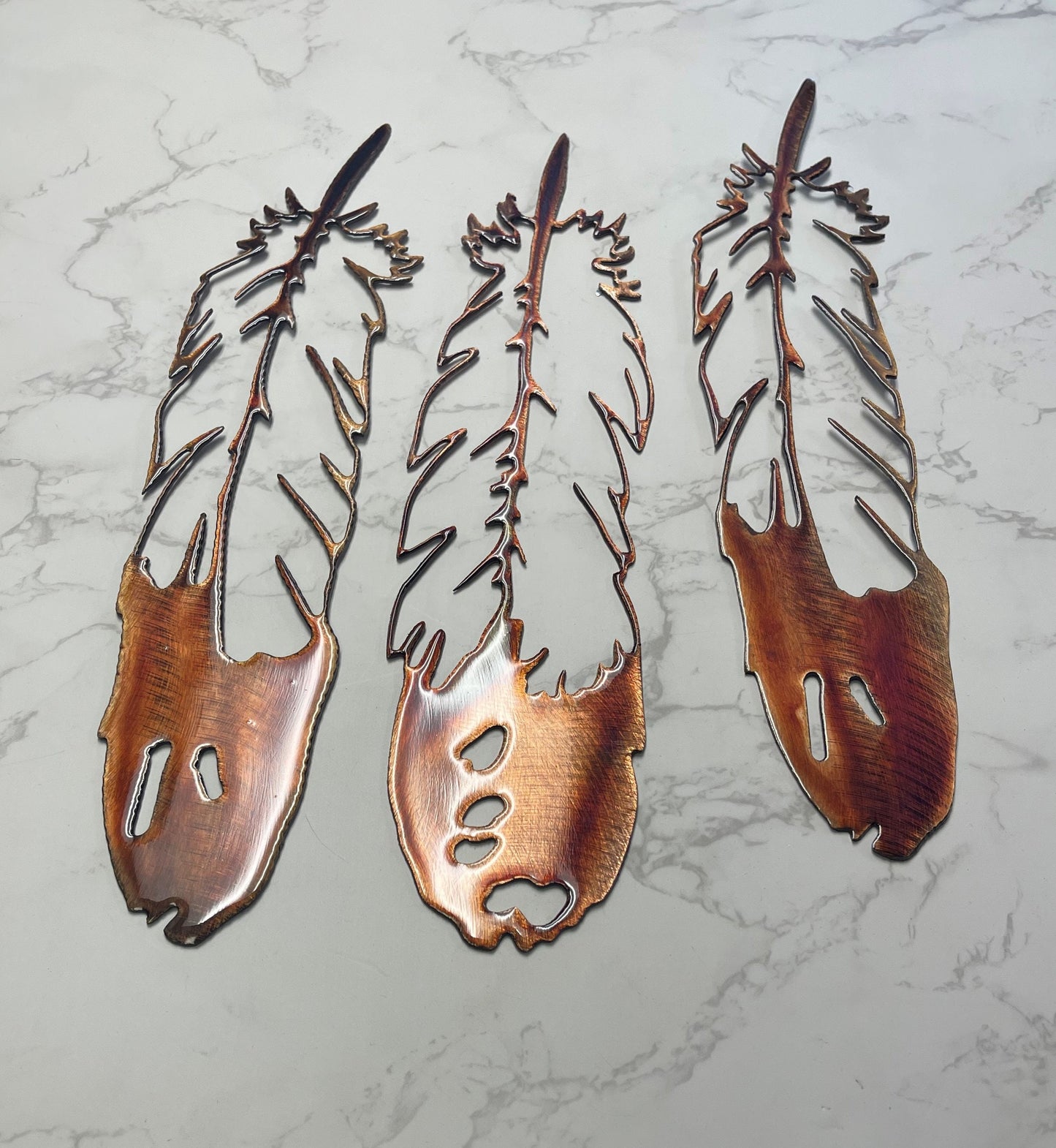 Metal Wall Accent Feather Trio Southwestern Decor Accents