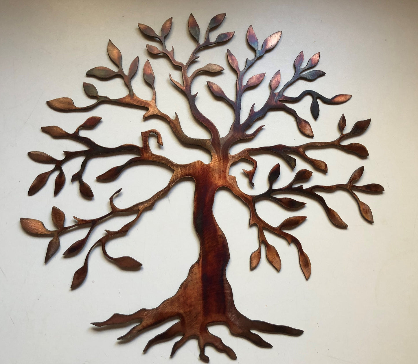 Handcrafted Copper/Bronze Plated Olive Tree/Tree of Life Sculpture Matte Finished