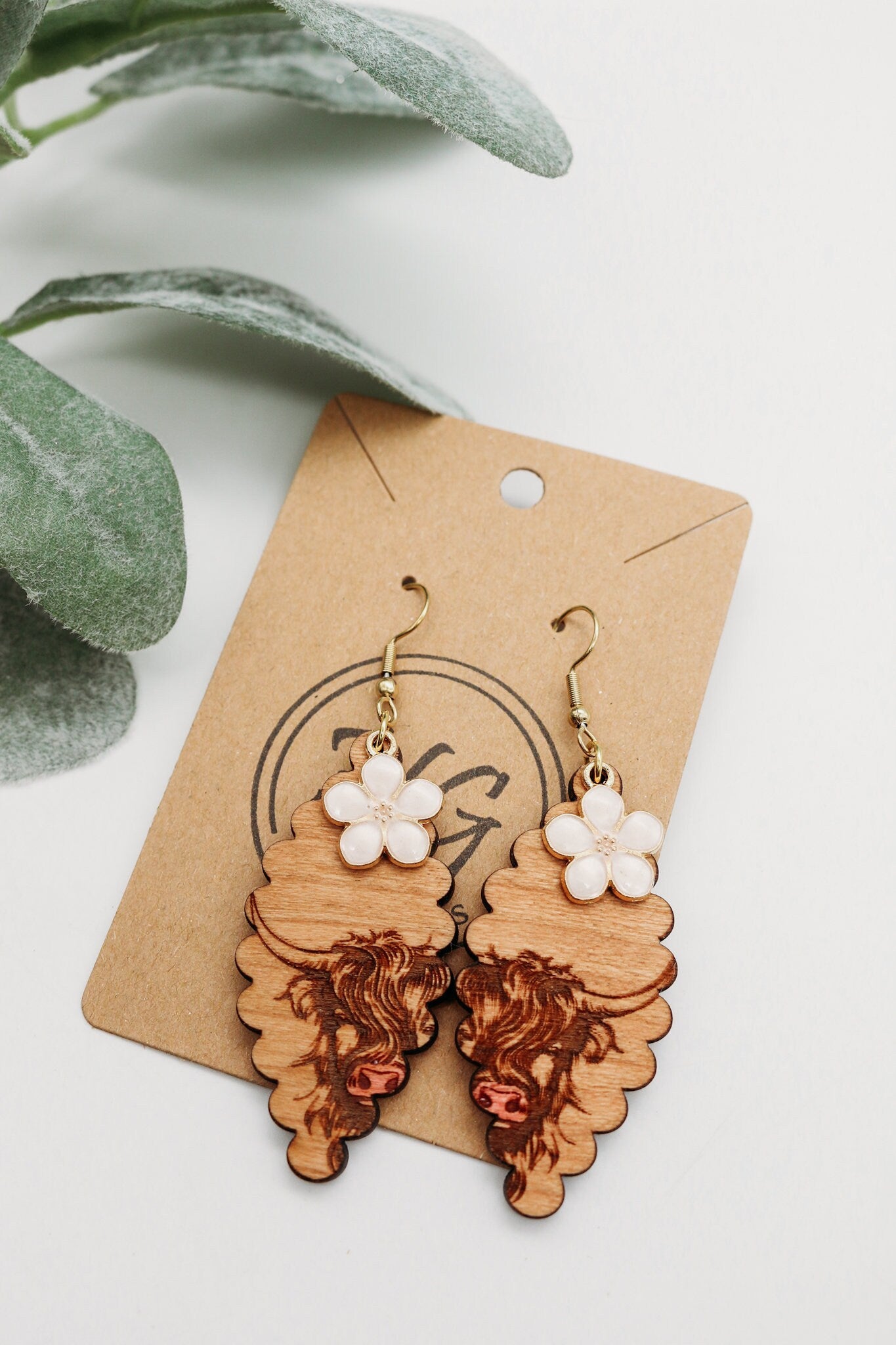 Cowtastically Charming: Highland Cow & Floral Delight Dangle Earrings