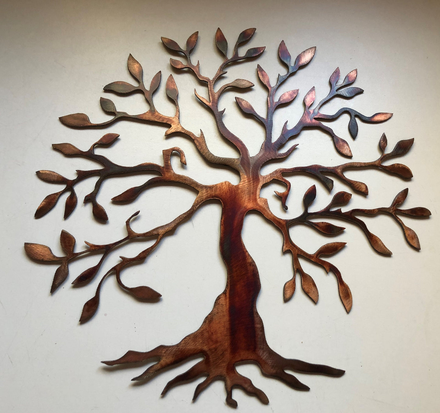 Handcrafted Copper/Bronze Plated Olive Tree/Tree of Life Sculpture Matte Finished