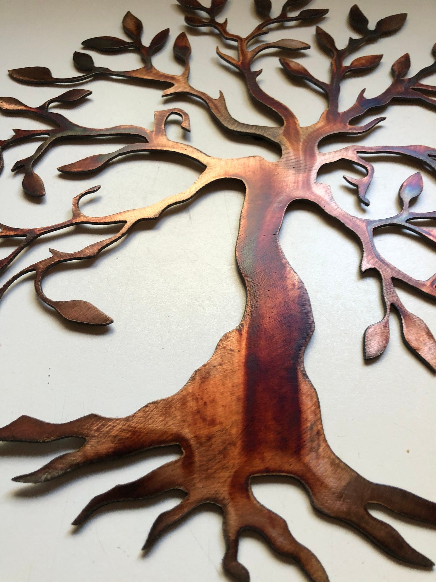 Handcrafted Copper/Bronze Plated Olive Tree/Tree of Life Sculpture Matte Finished