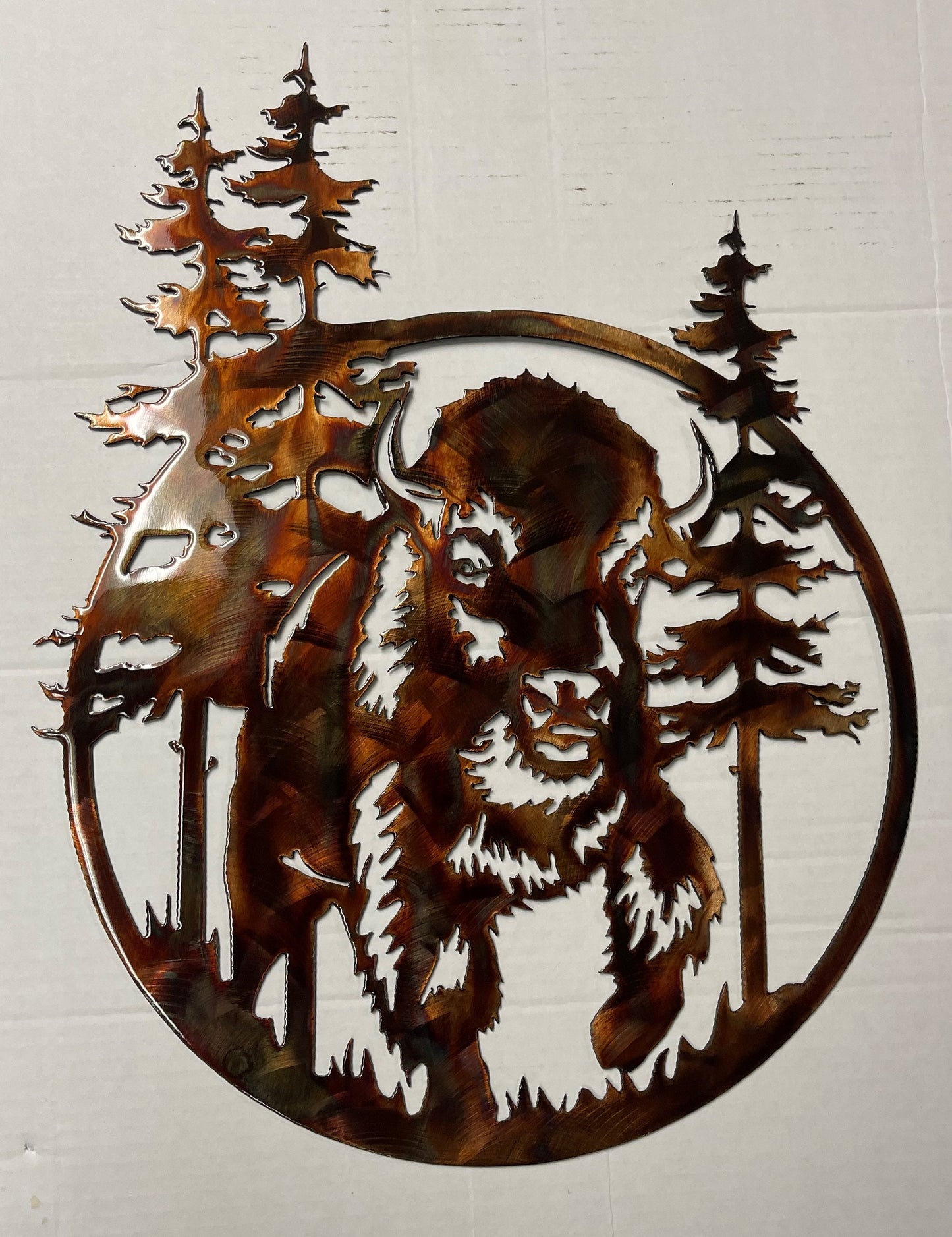 Bison/Buffalo Wildlife Metal Wall Art Accent - 18" x 14"