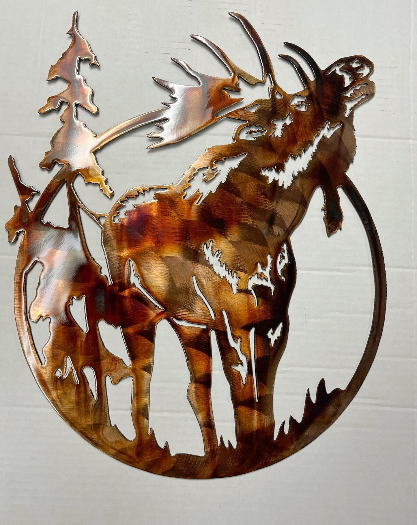 Moose Wildlife Metal Wall Art Accent 14 1/2" wide x 18" tall