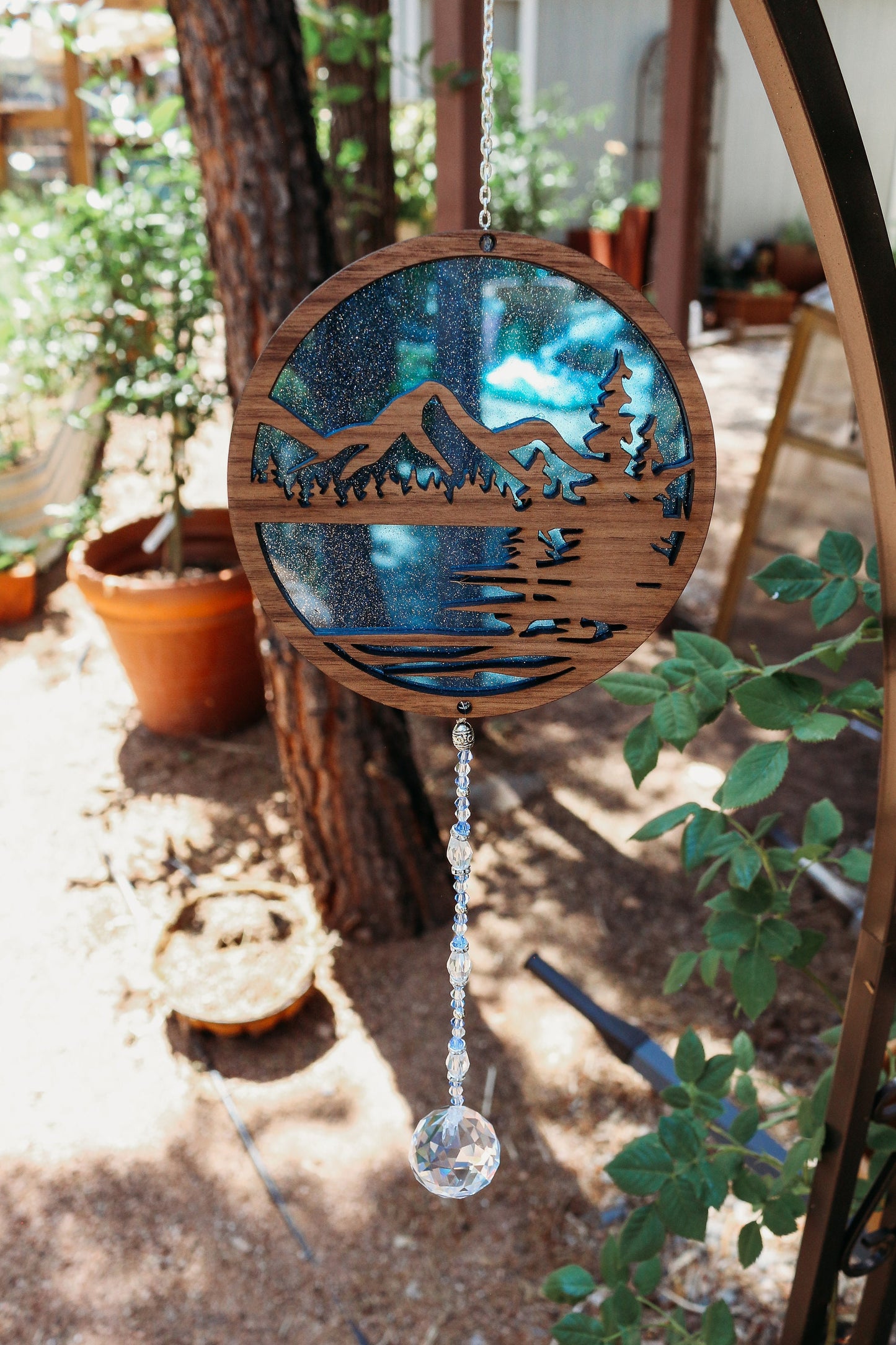 Mountain Lake Suncatcher Decor