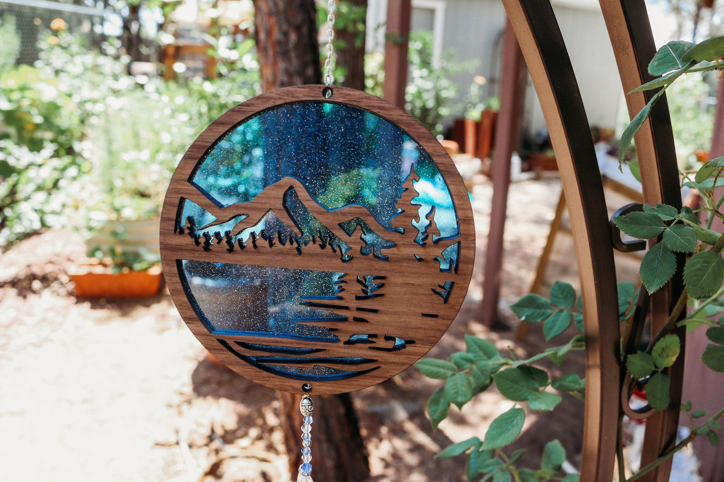 Mountain Lake Suncatcher Decor