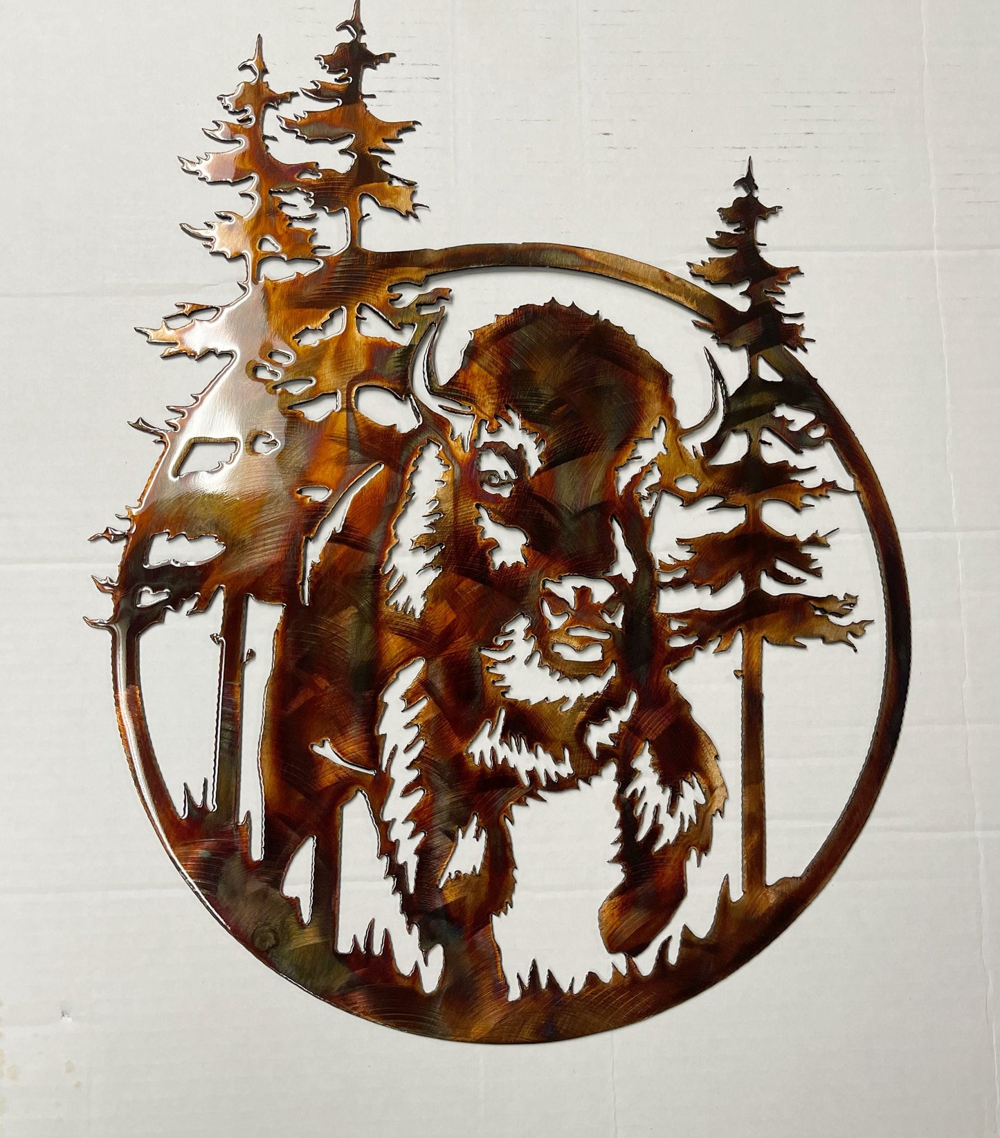 Bison/Buffalo Wildlife Metal Wall Art Accent - 18" x 14"