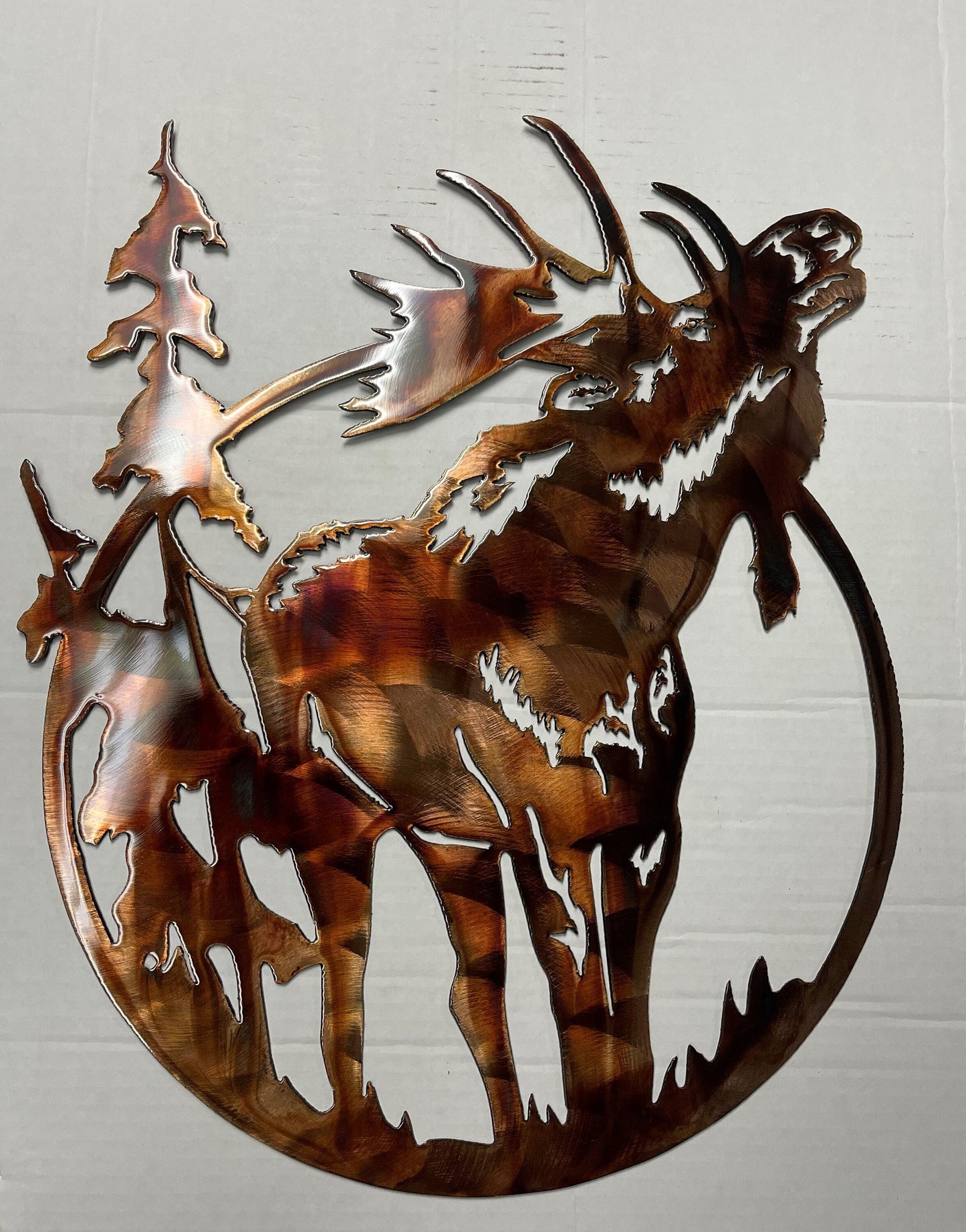 Moose Wildlife Metal Wall Art Accent 14 1/2" wide x 18" tall