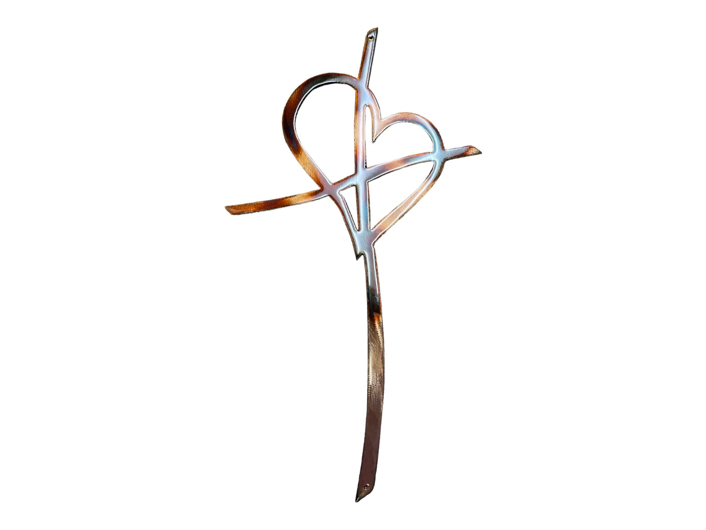 Eternal Commitment: Steel and Copper Bronzed-Plated Cross with High Gloss Luster