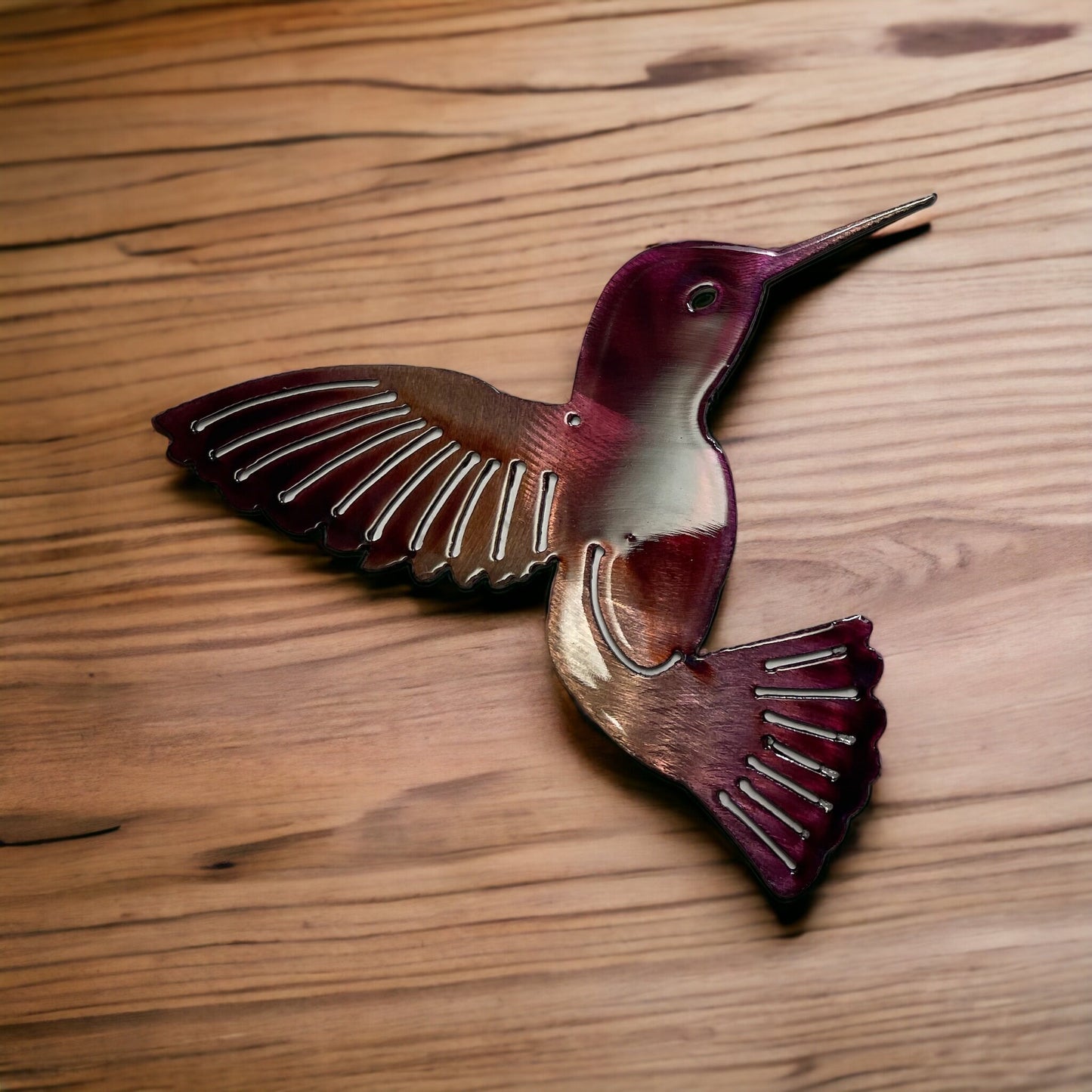 Hummingbird Copper Purple Metal Wall Art Décor Choose Left Facing or Right