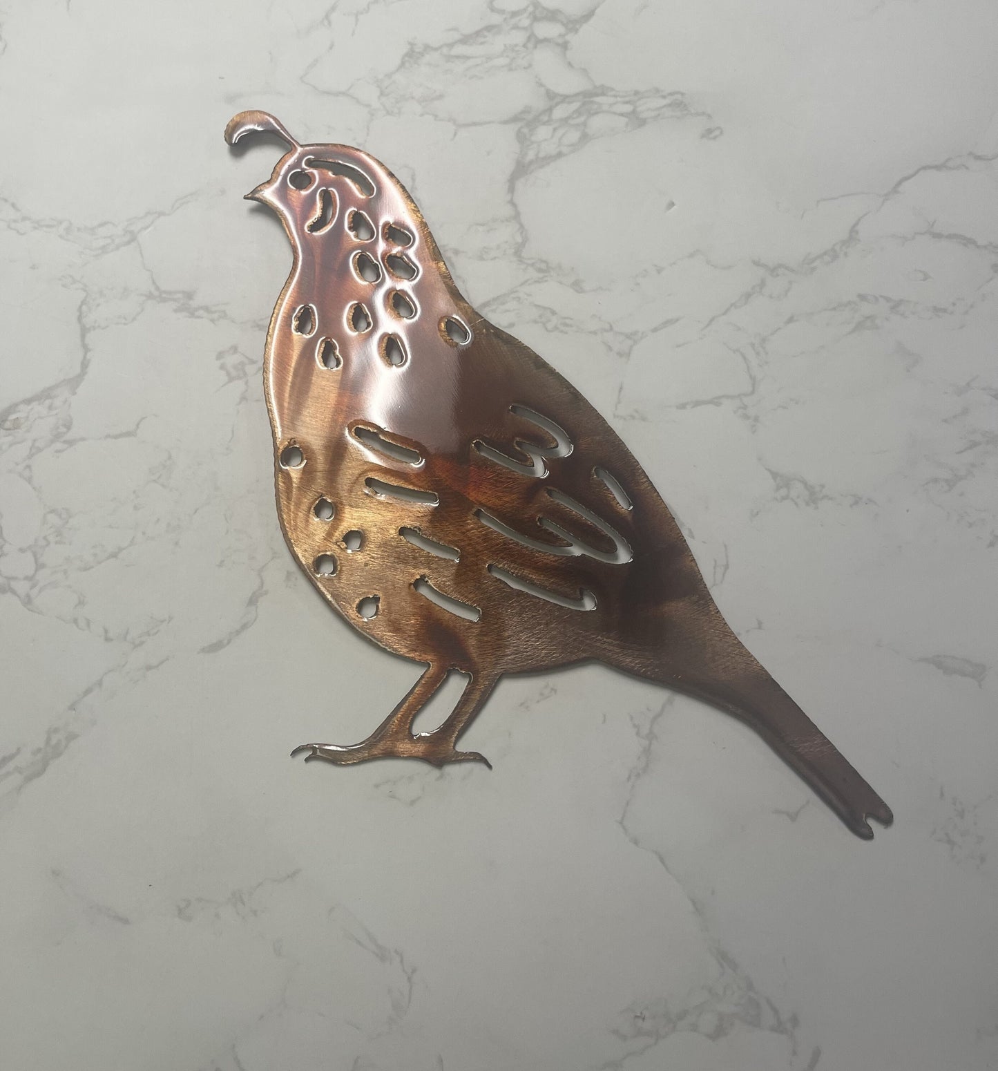 Feather Your Nest: Quail Bird Metal Wall Art Accent