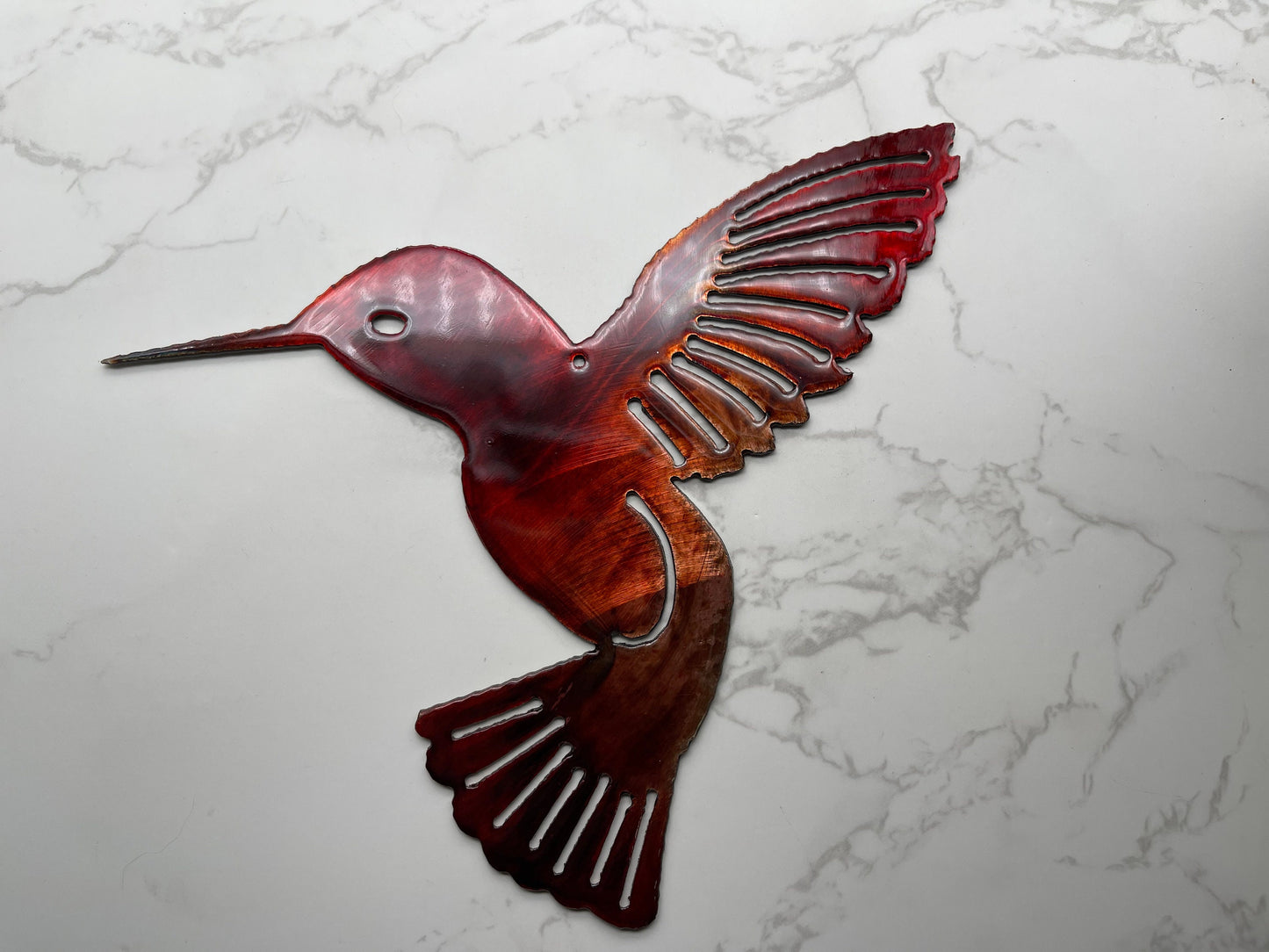 Hummingbird Copper Red Metal Wall Art Décor Choose Left or Right Facing