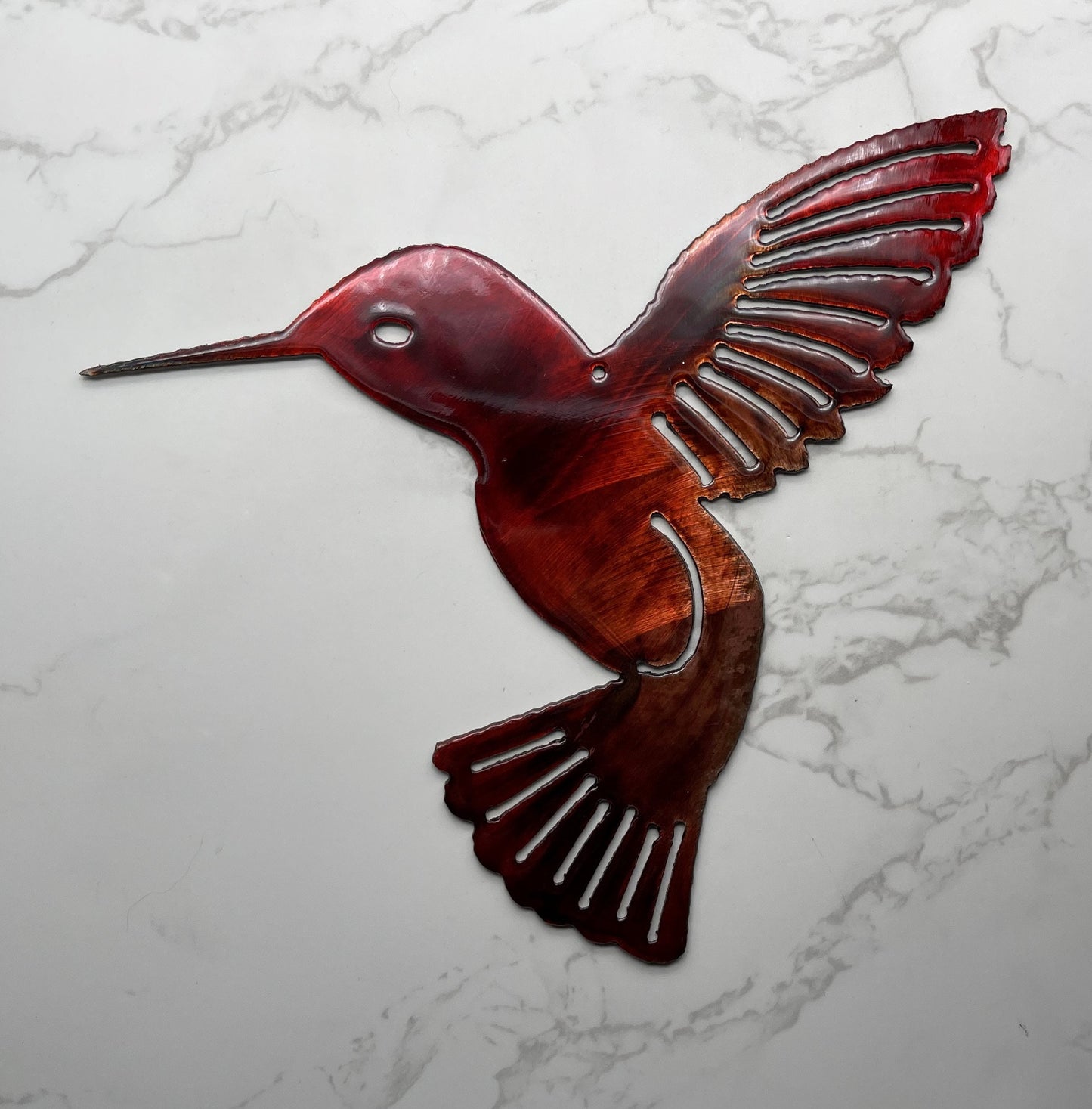 Hummingbird Copper Red Metal Wall Art Décor Choose Left or Right Facing